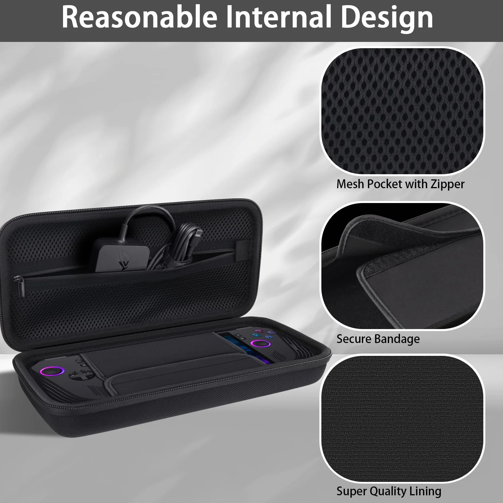 co2CREA Etui podróżne do konsoli ASUS ROG Ally X 2024, Czarny