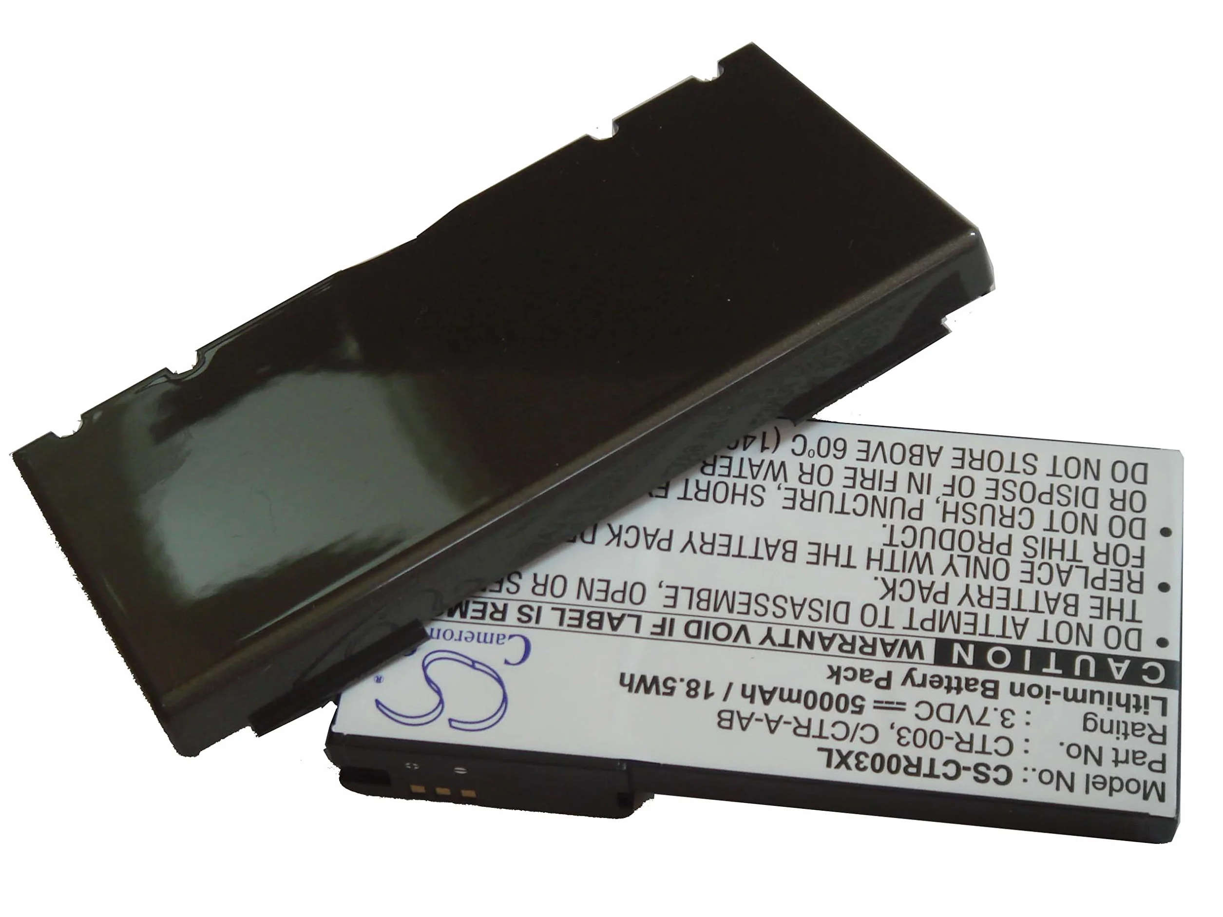 vhbw Przedłużony akumulator kompatybilny z Nintendo 3DS, N3DS, CTR-001, MIN-CTR-001 - zamiennik do CTR-003, C/CTR-A-AB z tylną pokrywą - (Li-Ion, 5000 mAh, 3,7 V)