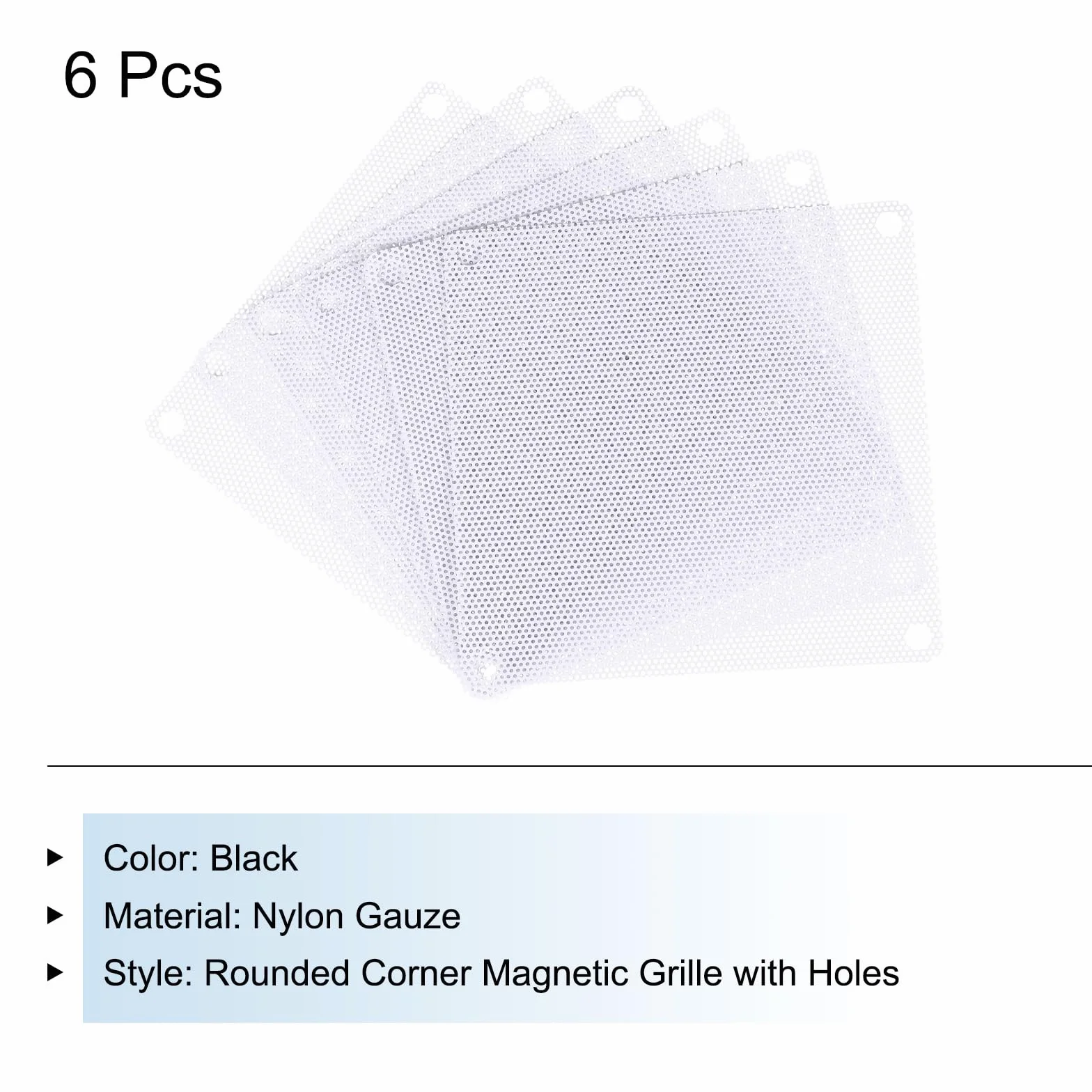 sourcing map 6 sztuk PC filtr przeciwpyłowy, 90 x 90 mm PCW, obudowa komputera, kratka chroniąca przed kurzem do obudowy komputera, głośników, kolor biały
