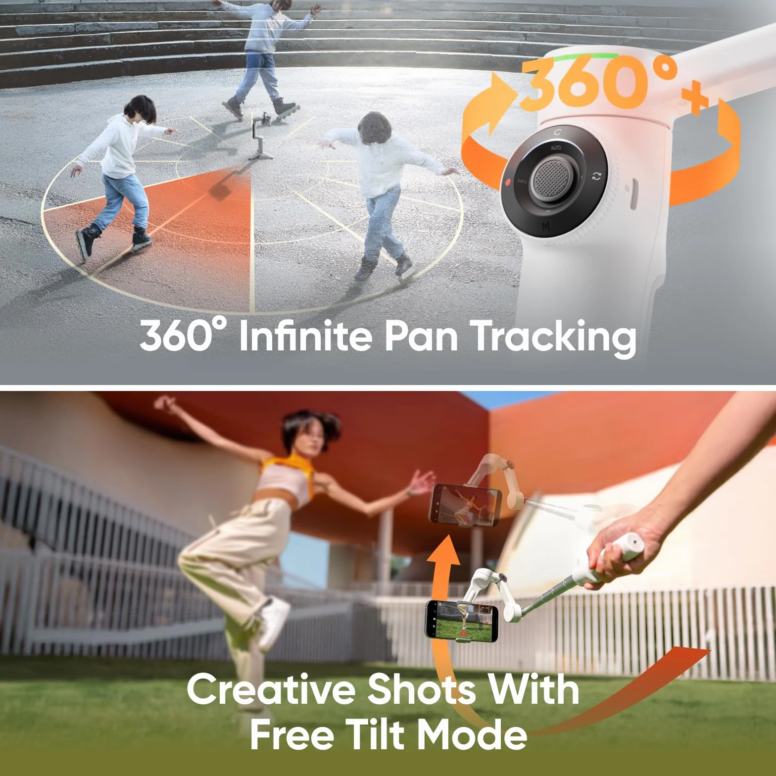 Insta360 Flow 2 Pro AI Tracker-Bundle biały – pierwszy gimbal do smartfona z AI z Apple DockKit, inteligentne śledzenie panoramowania o 360°, swobodne nachylenie, zintegrowany statyw/kijek do selfie
