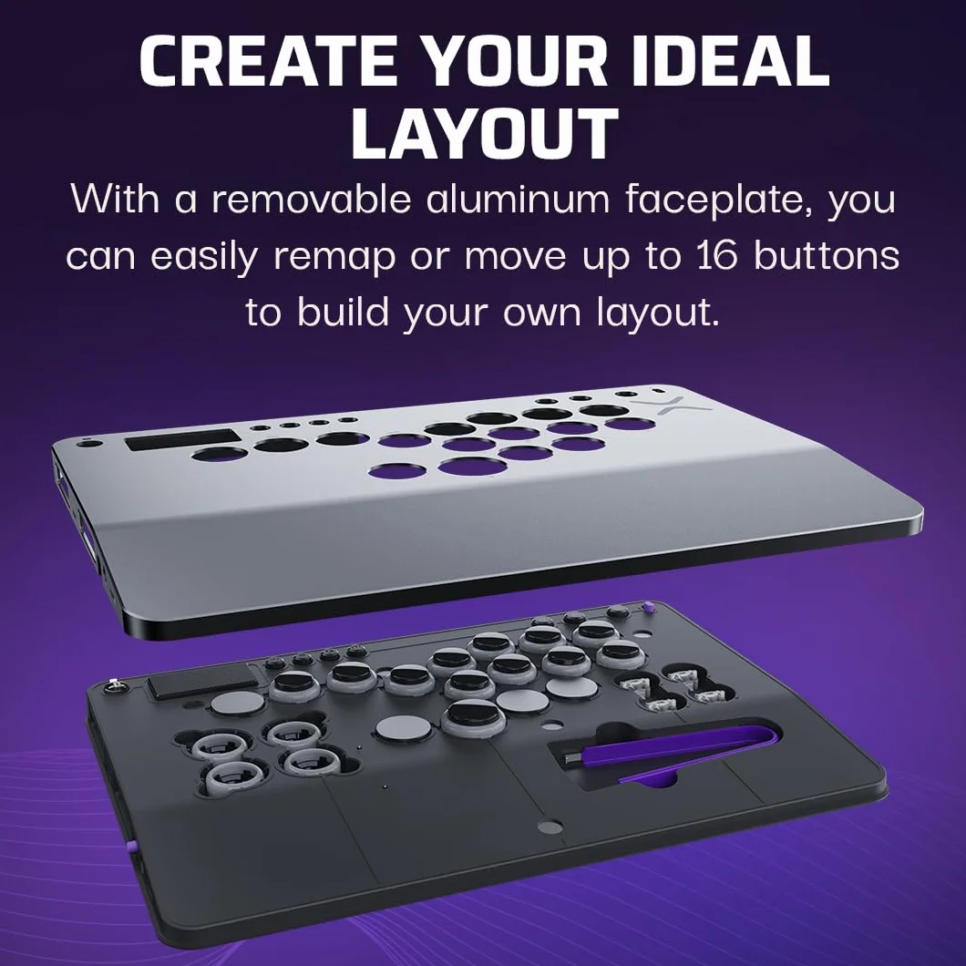 Turtle Beach Victrix Pro KO Leverless All Button Fight Stick for PlayStation 5, Officially Licensed PS5|PS4, Windows 10/11 PC, Customizable eSports Tournament Ready Controller, Gray
