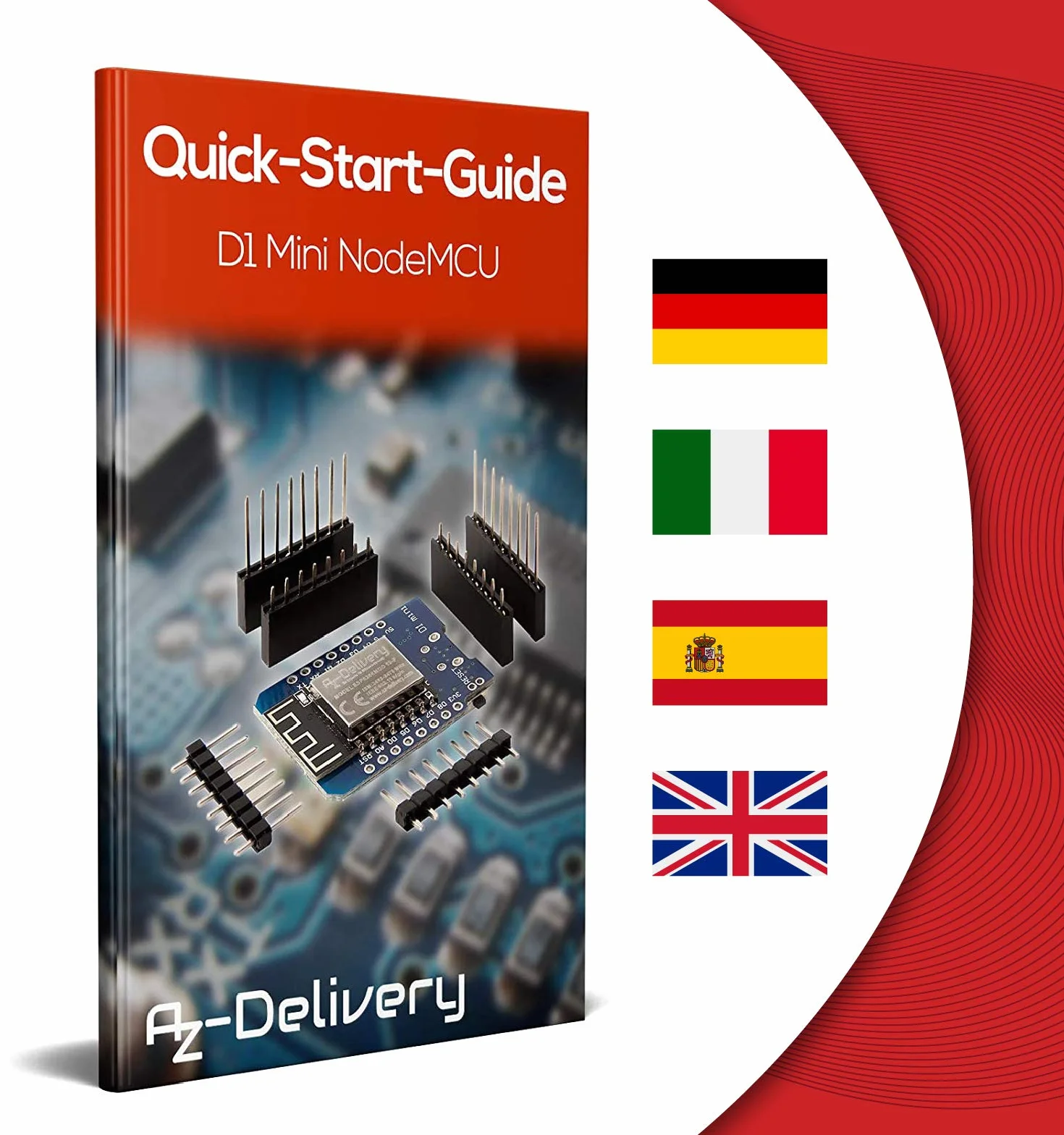 AZDelivery D1 Mini NodeMcu z ESP8266-12F Moduł WLAN CH340G Lua, kompatybilny z Arduino w tym e-book!