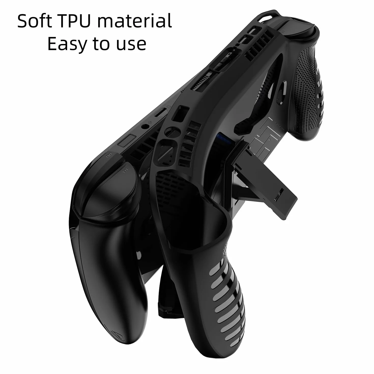 Etui ochronne do ROG Xbox Ally/Xbox Ally X, odporne na wstrząsy, antypoślizgowe, pełna ochrona, pokrowiec, powłoka TPU z podpórką, ręczne akcesoria do gier (czarne)