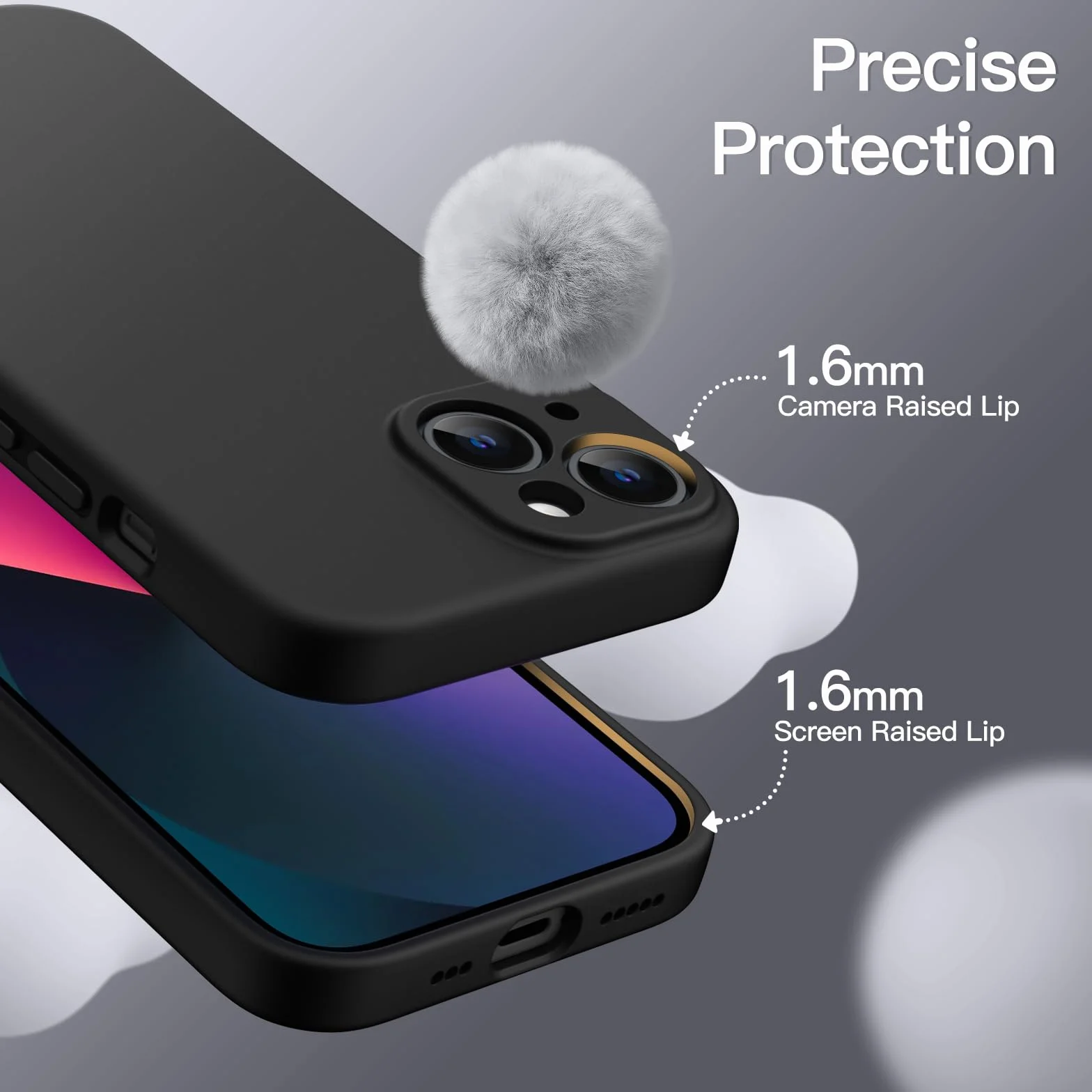 JETech Magnetyczne Silikonowe Etui dla iPhone 13 6,1 Cala, Kompatybilny z MagSafe, Case ze Obiektyw Aparatu Pełny Ochrona (Czarny)