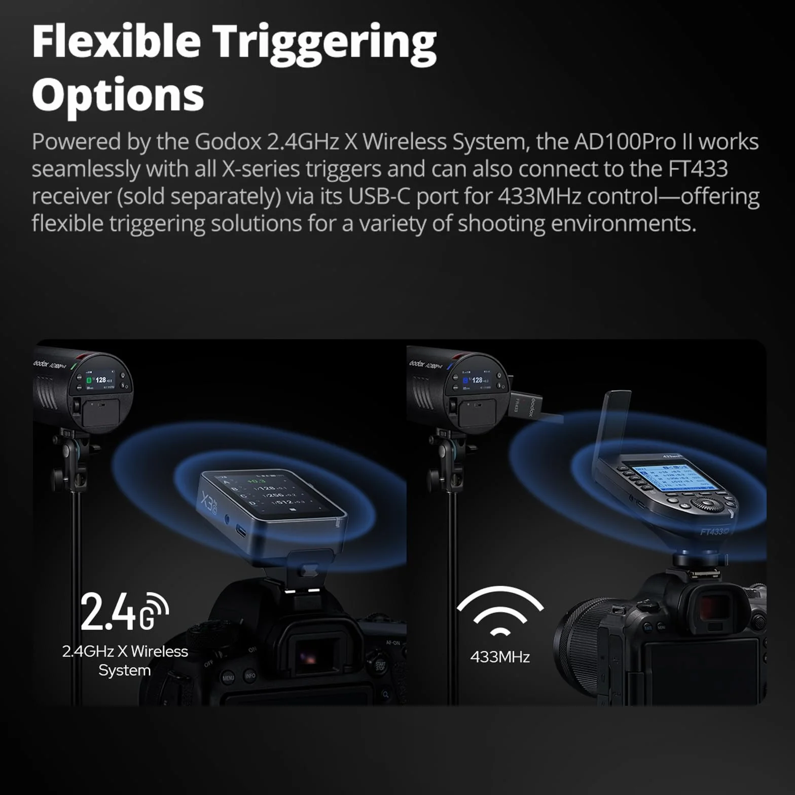 Godox AD100Pro II lampa błyskowa kieszonkowa – lampa błyskowa 100Ws, 2,4G TTL 1/8000s HSS, synchronizacja jednym przyciskiem z X3/X3Pro, 490 pełnych błysków i regulowanym zoomem (aktualizacja AD100Pro