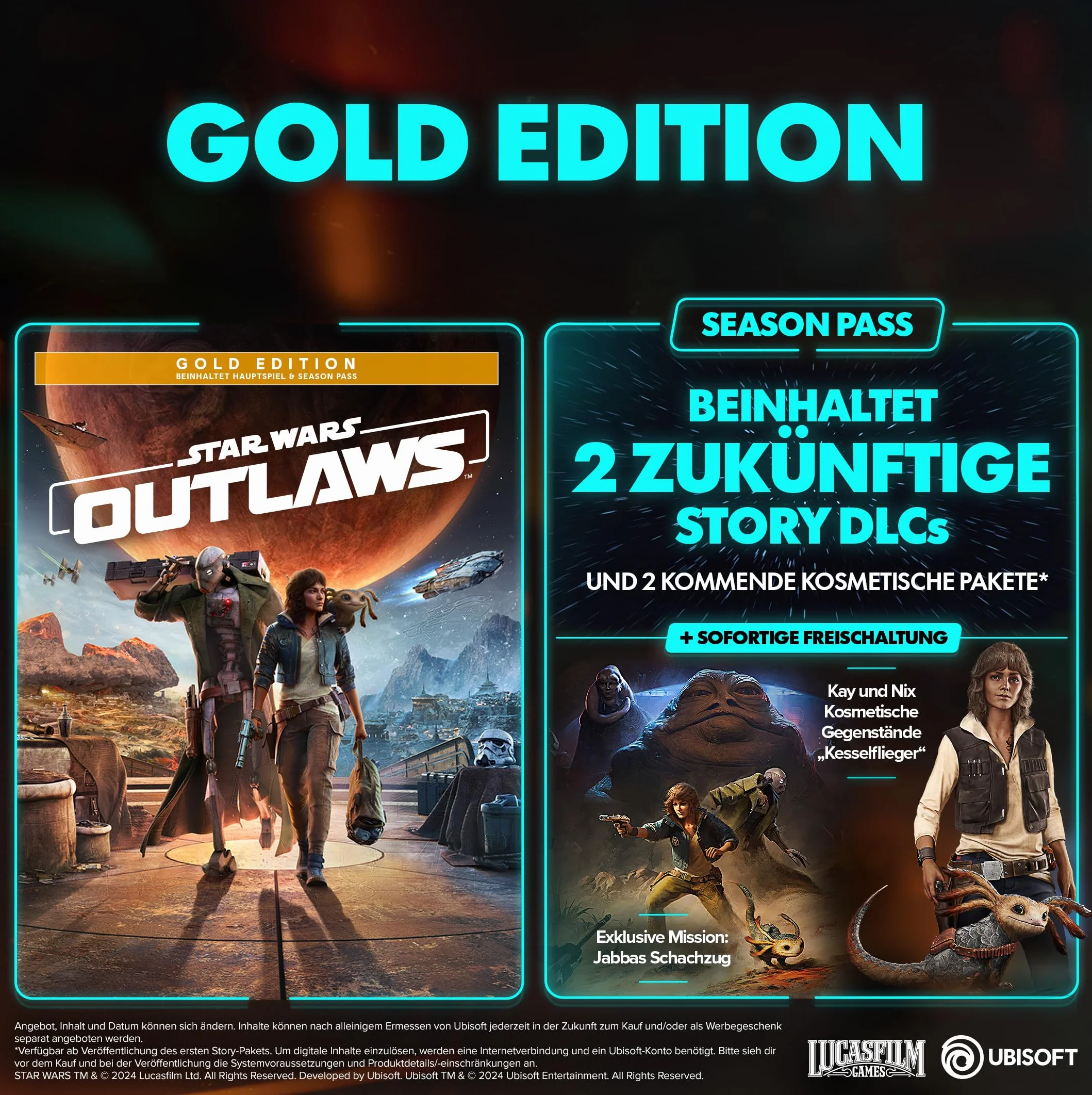 Ubisoft Star Wars Outlaws - Gold Edition (w tym przepustka sezonowa i früheren Zugang) - [Xbox Series X]