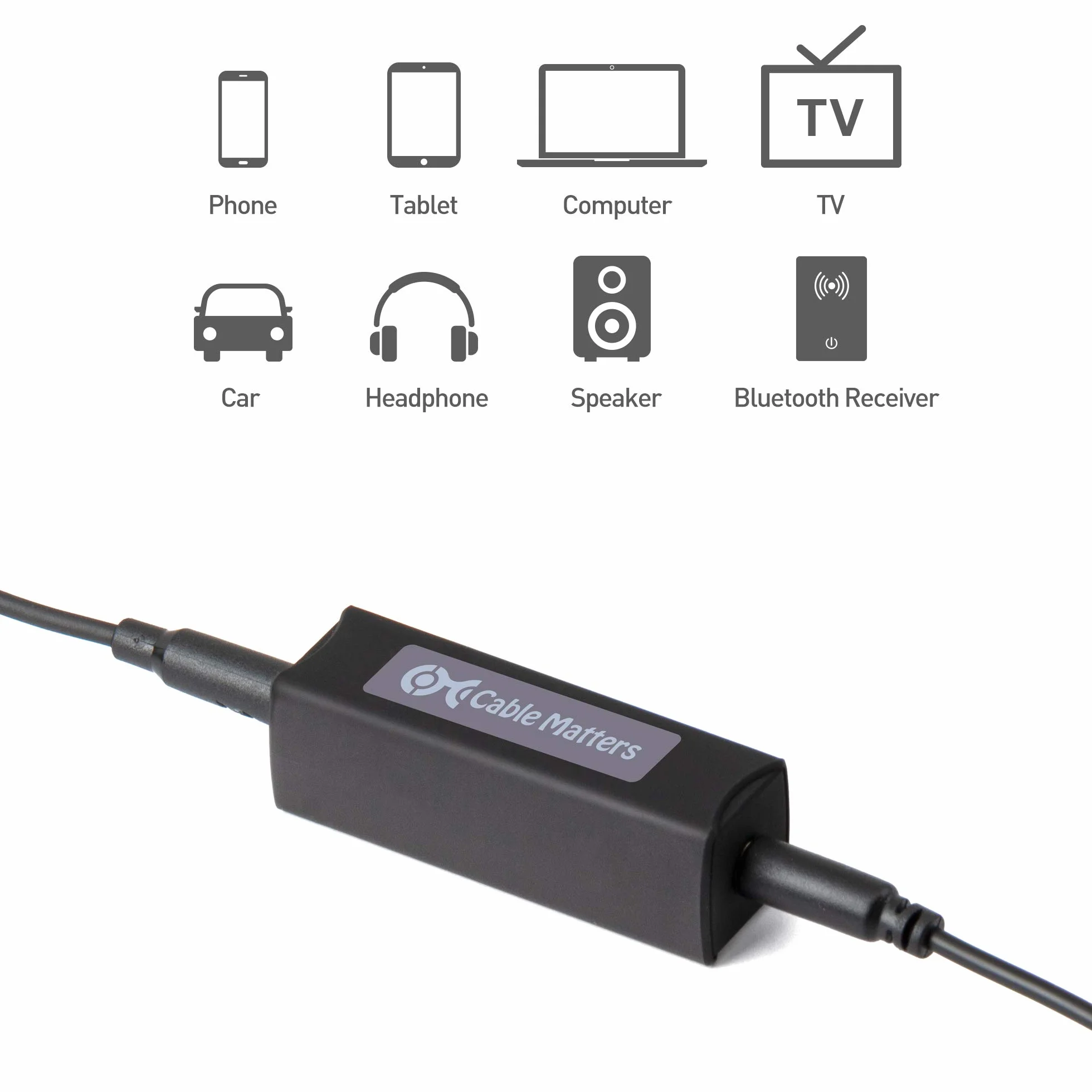 Cable Matters Izolator szumów pętli uziemienia 3,5 mm dla car audio w kolorze czarnym