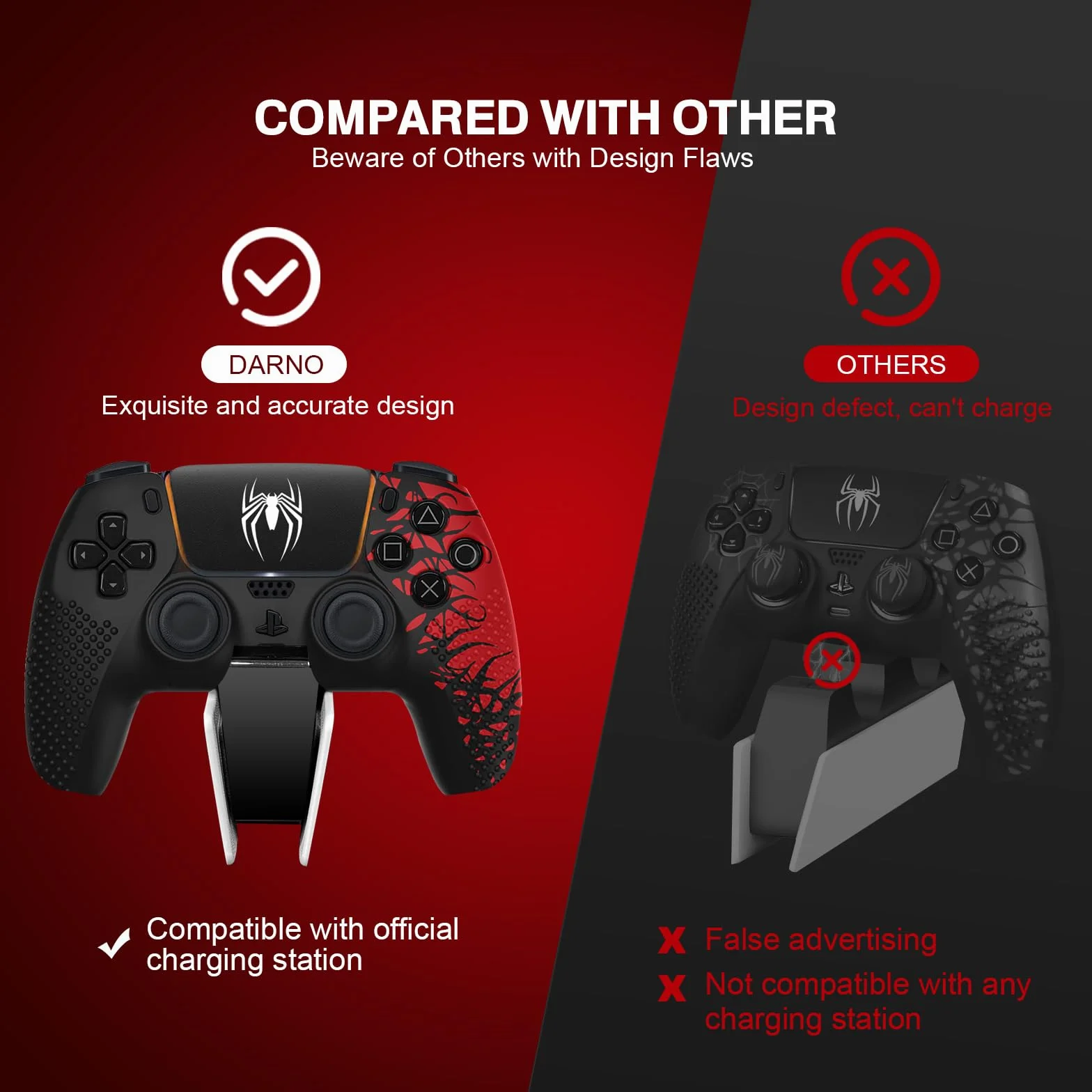 Antypoślizgowa silikonowa osłona do kontrolera PS5, akcesoria do kontrolera PS5, miękka osłona ochronna do kontrolera Playstation 5 z naklejkami na panel dotykowy