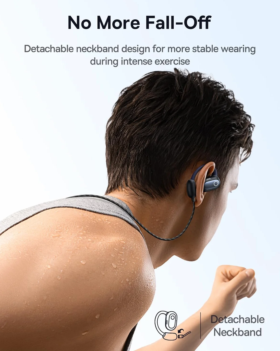 Baseus Eli Sport 1 słuchawki douszne z otwartymi uszami, Bluetooth, kierunkowa akustyka, mocny bas, ultralekkie, wodoszczelność IPX4, mikrofon ENC, bezprzewodowe słuchawki Bluetooth 5.3 do biegania,