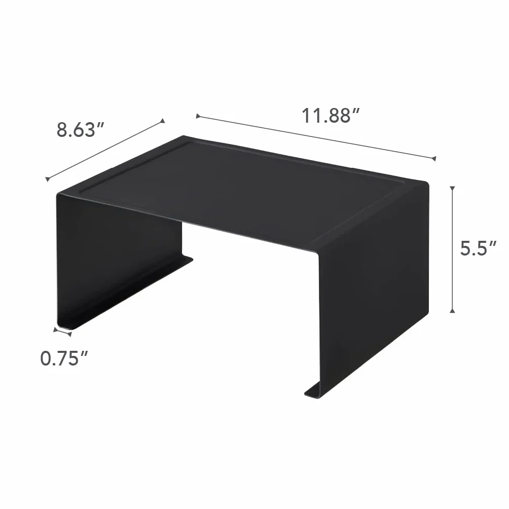 YAMAZAKI 3790-P Blat domowy stojak kuchenny do układania w stos, organizer do przechowywania, półka na blat, stal | duży | podstopienie, czarny