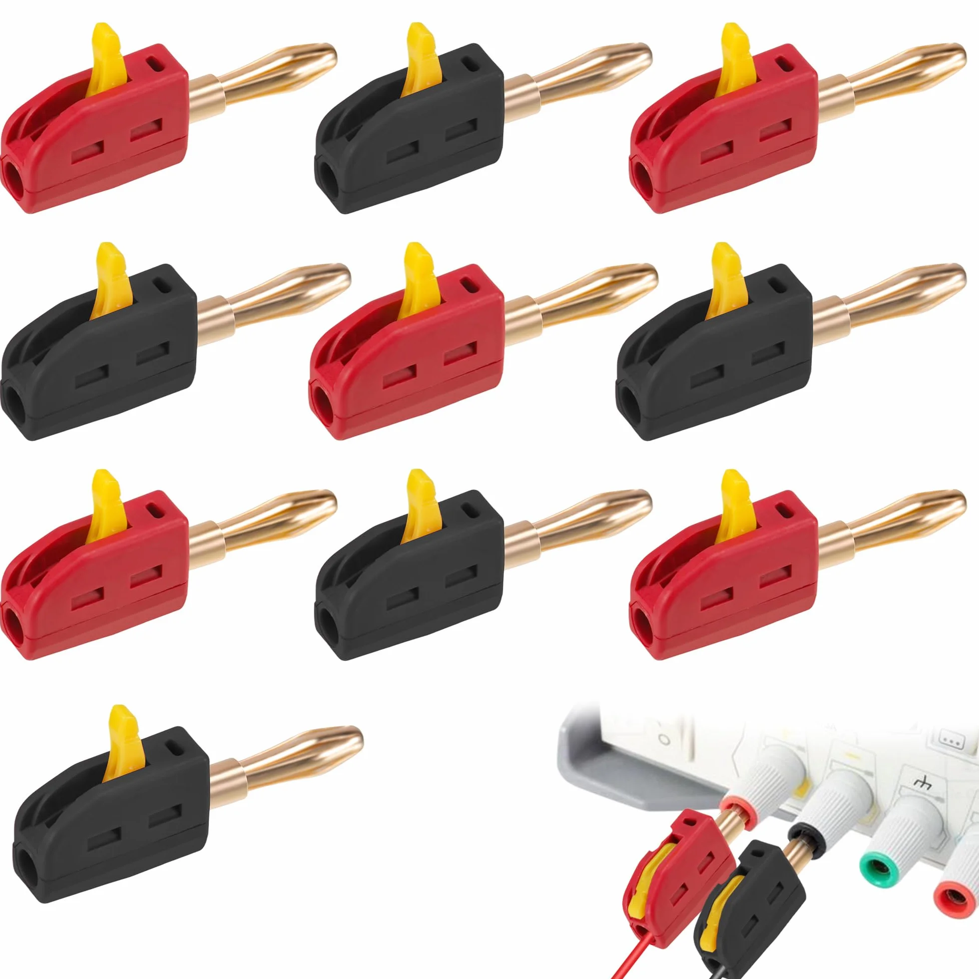 10 sztuk wtyków bananowych, 4 mm, wtyki bananowe, 32 A, konwerter wtyczek bananowych, konwerterów do stopni wyjściowych HiFi, urządzeń stereo, pudełek, kabli, odbiorników AV, szybkozłączy