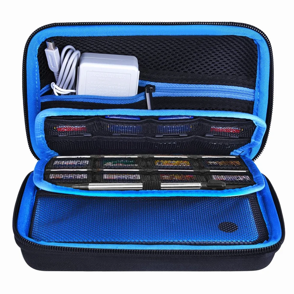 AUSTOR Twarda torba do przenoszenia do nowego 3DS XL czarna/niebieska, niebieski