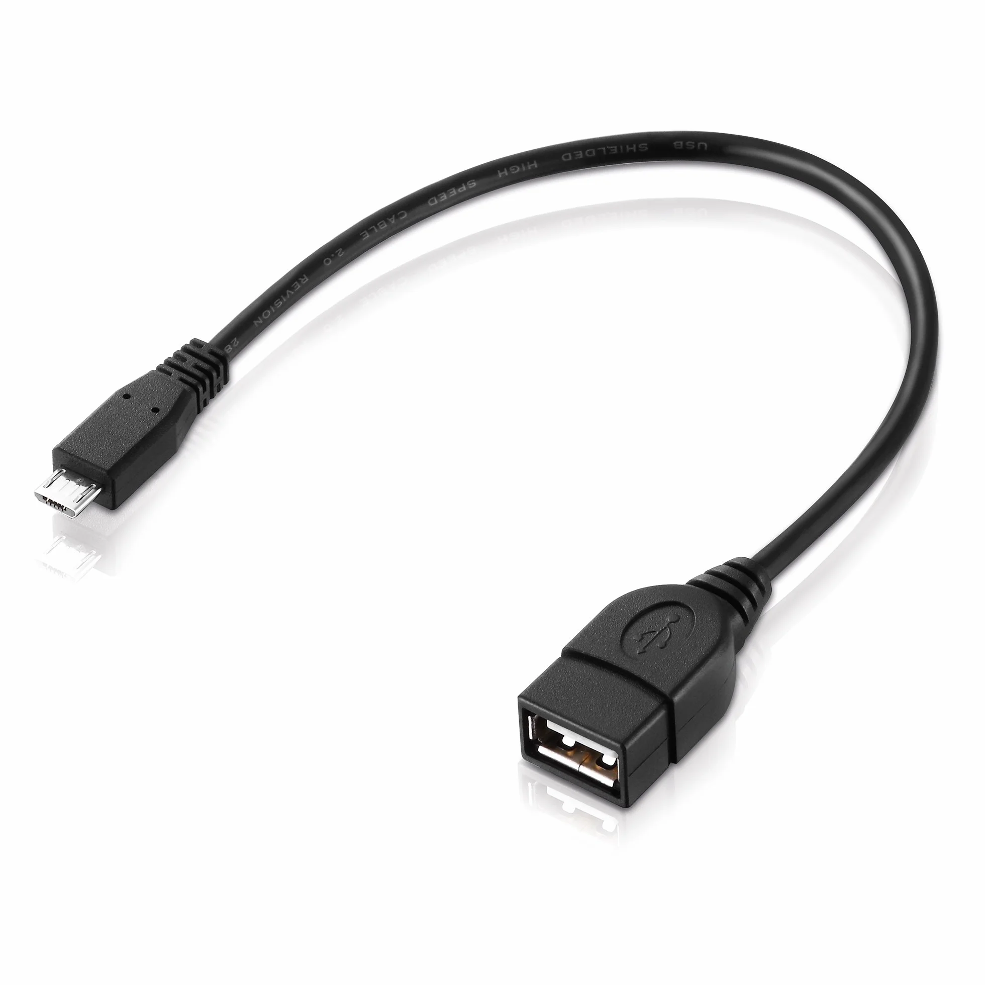 conecto CC20027 USB-OTG kabel adapterowy, wtyczka Micro-USB 2.0 na gniazdo USB typu A, (1 sztuka), 0,15 m