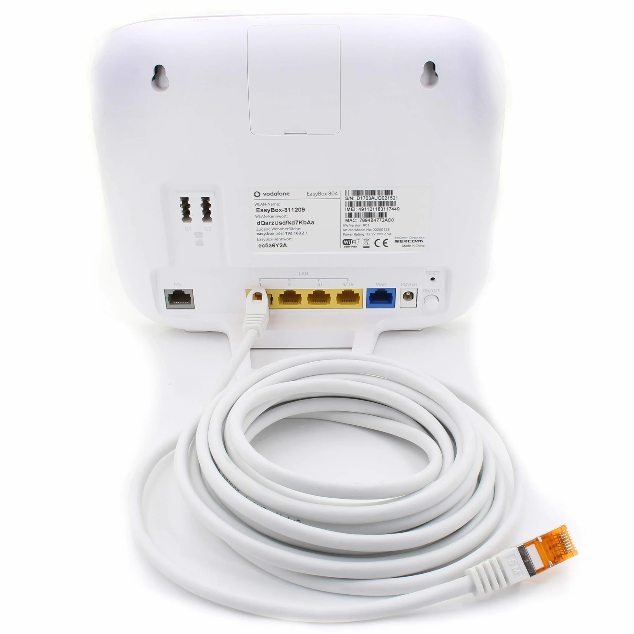1aTTack.de 0,5 m - Kabel sieciowy Cat.7 biały - 5 sztuk Kabel Gigabit Ethernet LAN 10000 Mbit Kabel Cat7 S FTP PIMF ekranowany LSZH Surowy kabel Cat.7 Rj45 Cat 6a wtyczka - 5 x 0,5 metra