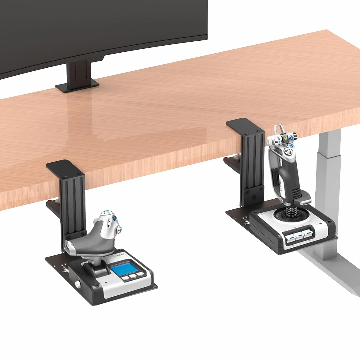 JUYEER Uchwyt biurkowy kompatybilny z kontrolerami symulacji lotu HOTAS Logitech X56 X55 X52 X52 PRO