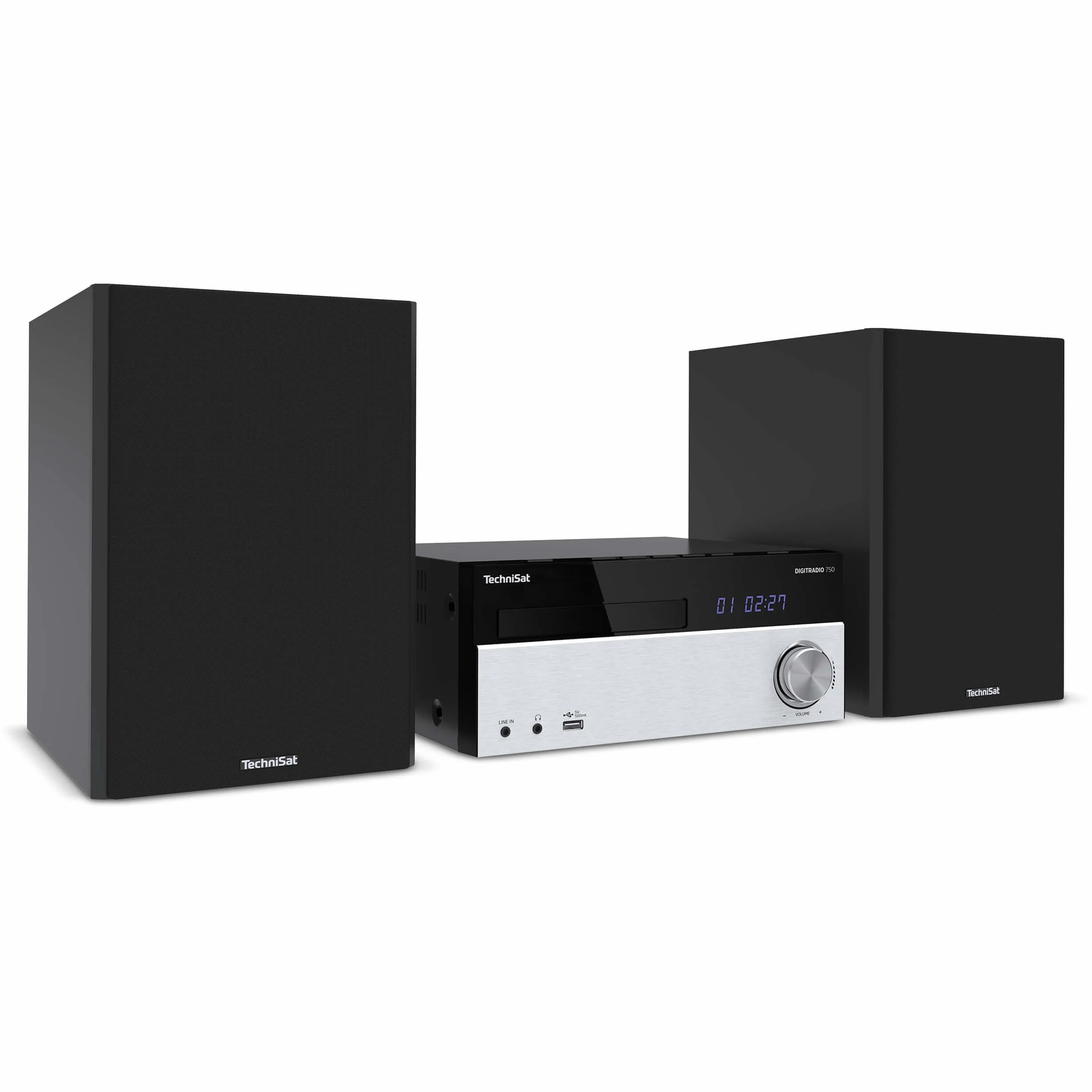 TechniSat DIGITRADIO 750 - Micro Audio System kompaktowy (DAB+, PLL FM, odtwarzacz CD, Bluetooth, AUX, gniazdo słuchawkowe, 100 W RMS)