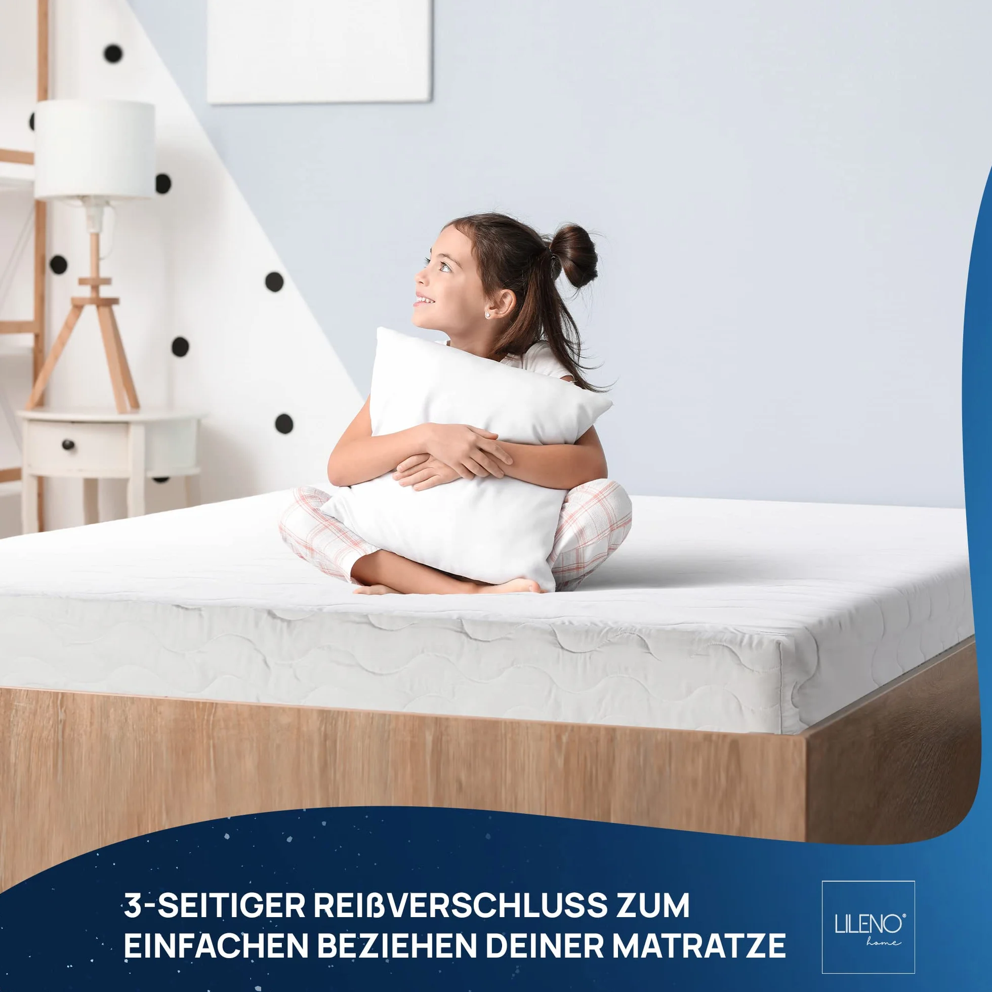 Pokrowiec na materac 140x200 cm mikrofibra biały Matratzenhöhe 12-14 cm
