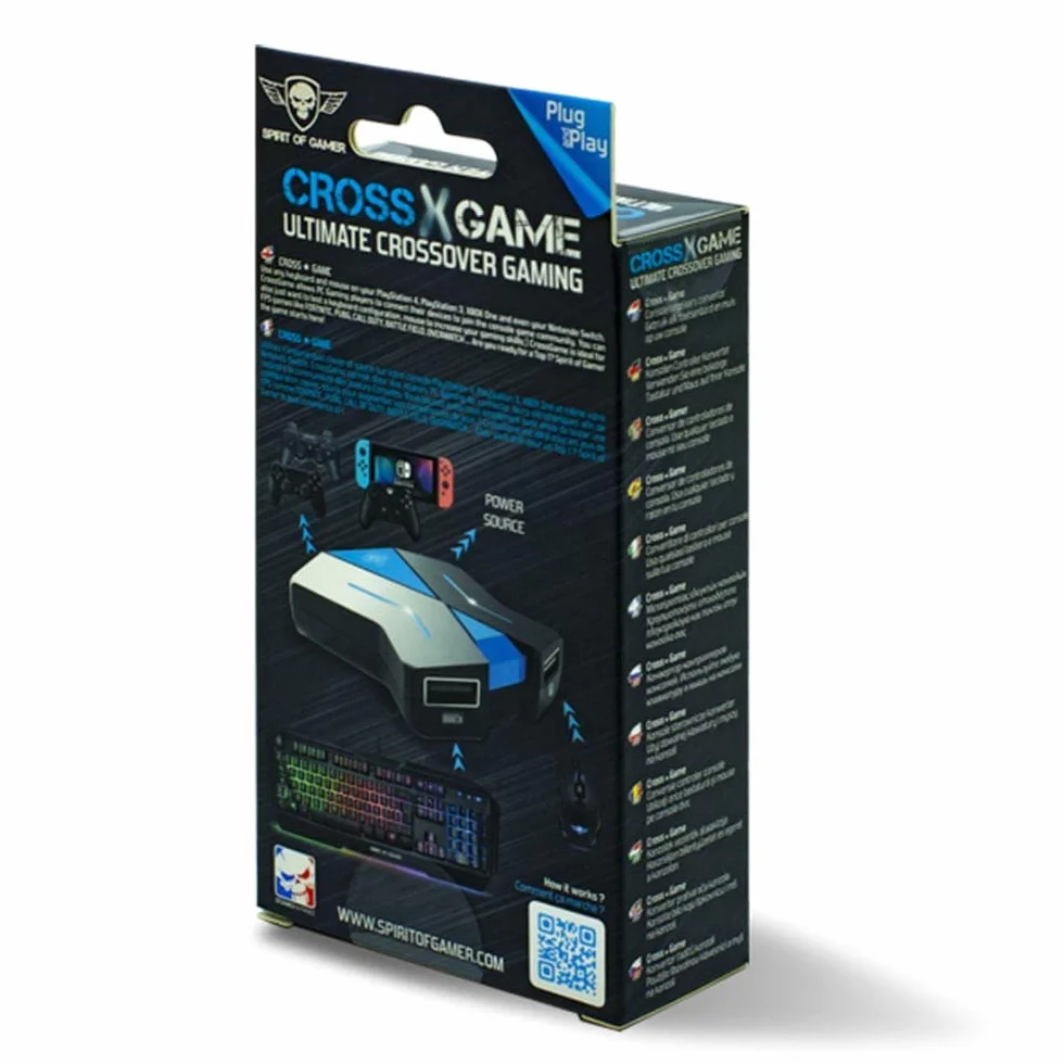 SPIRIT OF GAMER - Adapter Klawiatury I Myszy - Kompatybilny Z Kontrolerami PS4/PS3/Switch/XBOX - Konwerter Konsoli Do Gier Wideo - Graj Za Pomocą Klawiatury I Myszy Z CROSSGAME 1