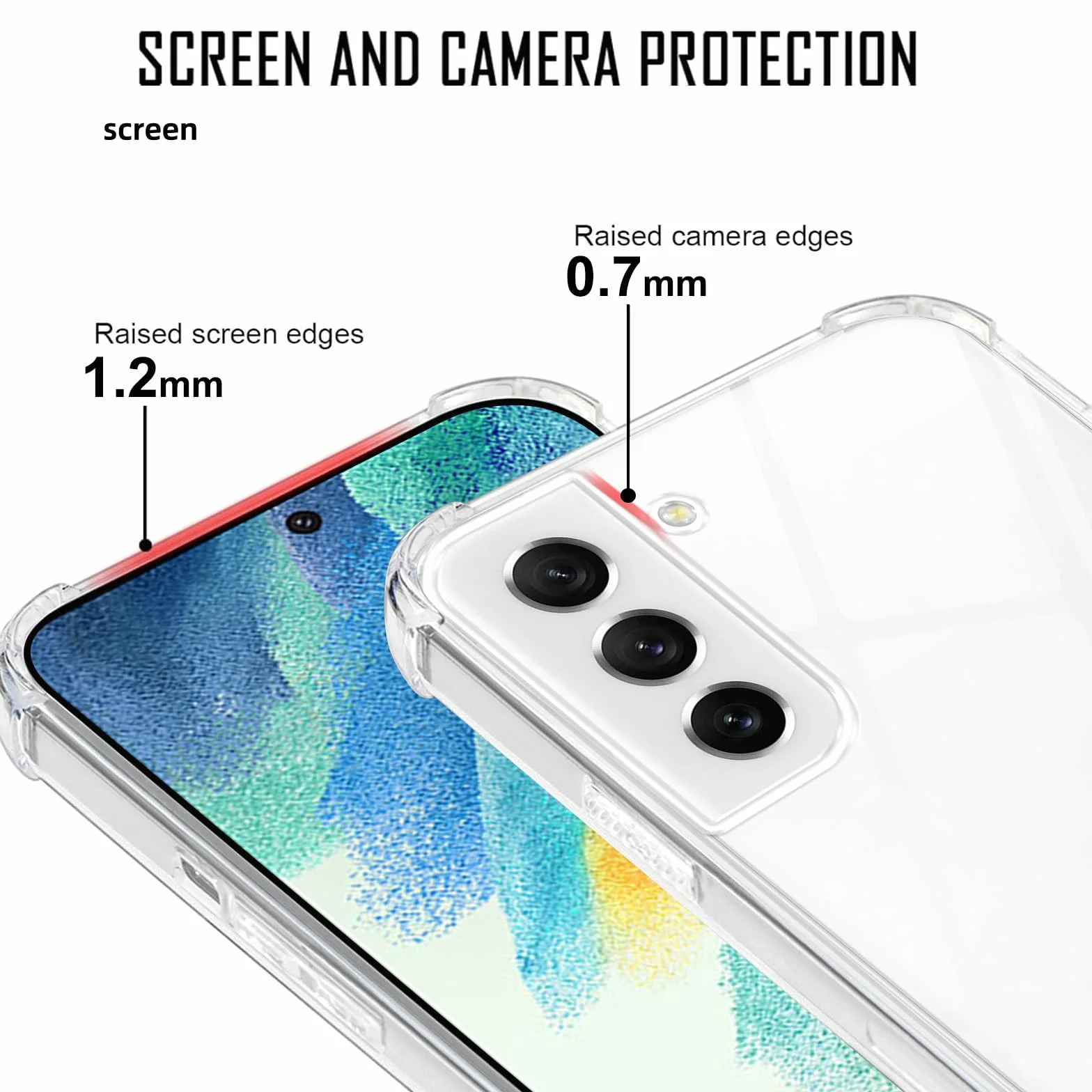 Xylota Etui ze smyczą do Samsung Galaxy S21 FE, przezroczyste etui ze smyczą regulowany pasek na ramię łańcuszek na ramię, silikon TPU + PC odporny na wstrząsy odporny na zarysowania futerał ochronny