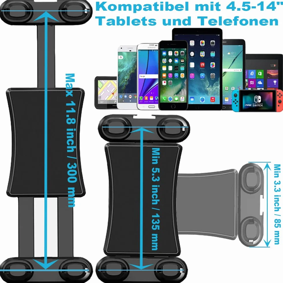 Stojak na tablet, bieżnia, uchwyt na tablet, rower treningowy, uchwyt na tablet, obracany o 360°, stojak na tablet, stojak na mikrofon, biurko, kierownicę, do smartfonów i czytników e-booków 4,5
