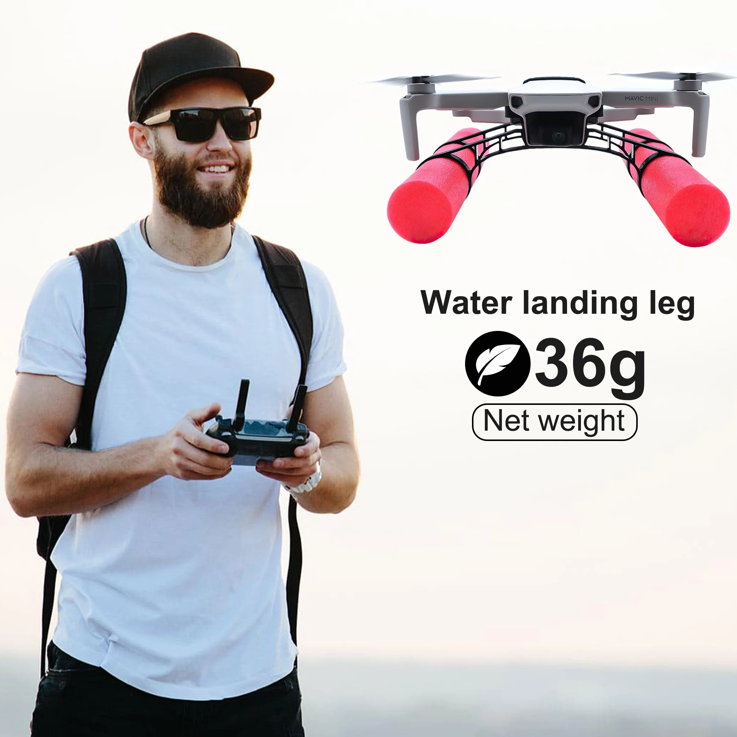 Podwozie wodne kompatybilne z DJI Mini 2 drony do podwozia do Mavic Mini Floating Black