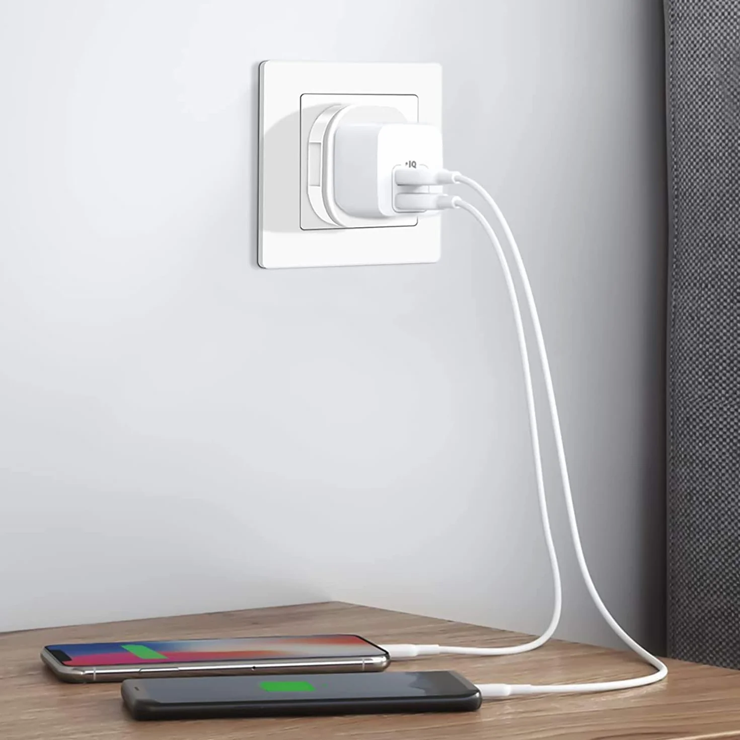 Adapter podróżny, wtyczka UK na DE, 3-biegunowy adapter uk na 2-biegunowe gniazdo UE do Francji, Irlandii, Holandii, Polski, Szwecji, biały