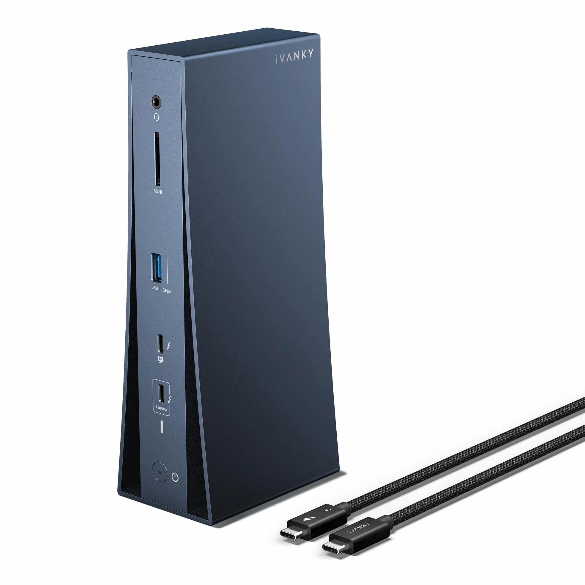 iVANKY Certyfikowana przez Intel pionowa stacja dokująca Thunderbolt 5 Dock, FusionDock Pro 3 Docking Station z podwójnym 6K@60Hz dla MacBook M/Pro/Max, Dual 8K@60Hz dla Windows TB5, 180W, 120 Gbit/s