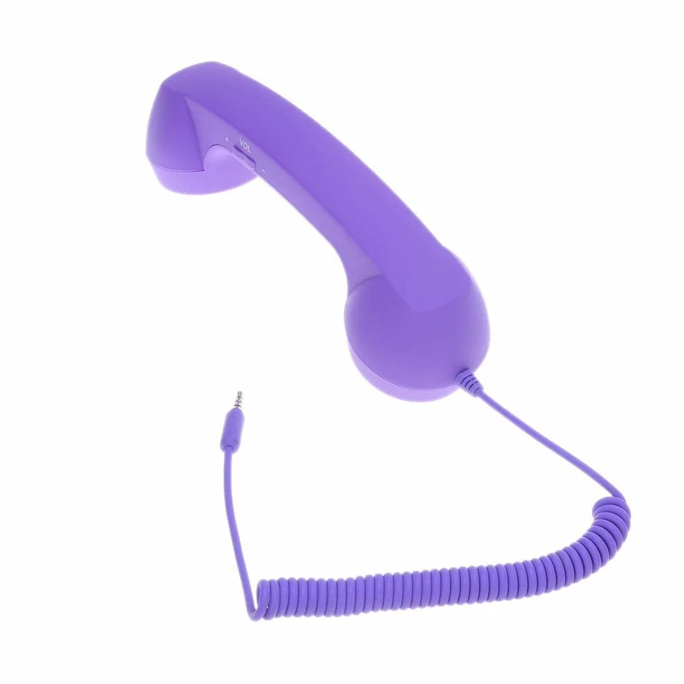 Zestaw słuchawkowy w stylu retro z głośnikiem, mikrofonem, słuchawki do smartfonów i telefonów komórkowych, tabletów, komputerów PC, retro okablowane słuchawki telefoniczne, antyadrowanie, 3,5 mm