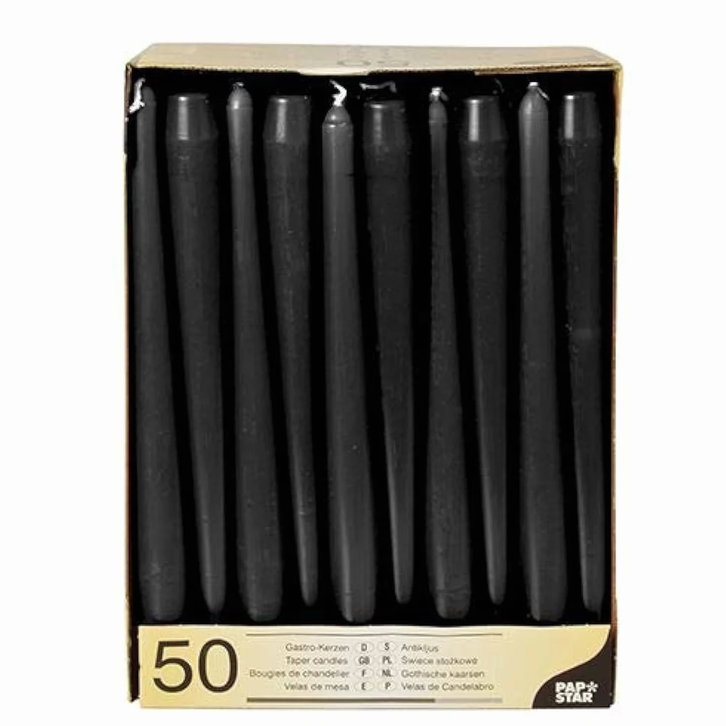 Papstar Świece Czarny 50 sztuk