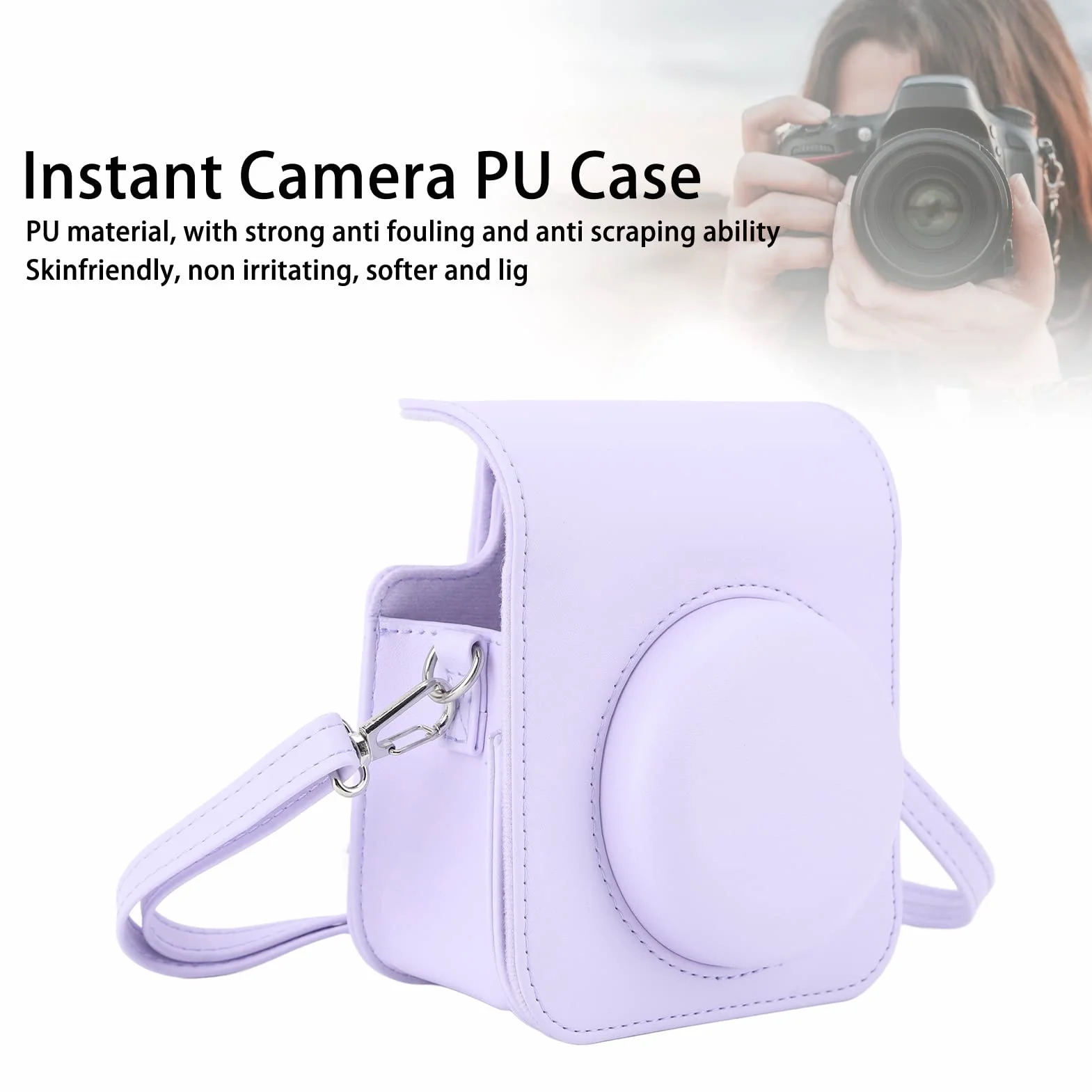 Etui Mini 12 do Mini 12 Aparatu Natychmiastowego, Ochronna Torba na Aparat ze Skóry PU z Regulowanym Paskiem na ramię, Przenośny futerał na Aparat Natychmiastowy