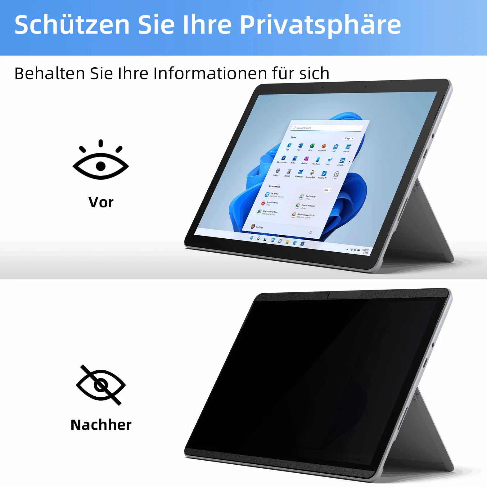 Mamol Magnetyczny filtr prywatyzujący do laptopów Microsoft Surface 13,5 cala Microsoft Surface 5/4/3/2/1, zdejmowana folia chroniąca prywatność, ochrona przed światłem niebieskim, folia maskująca do
