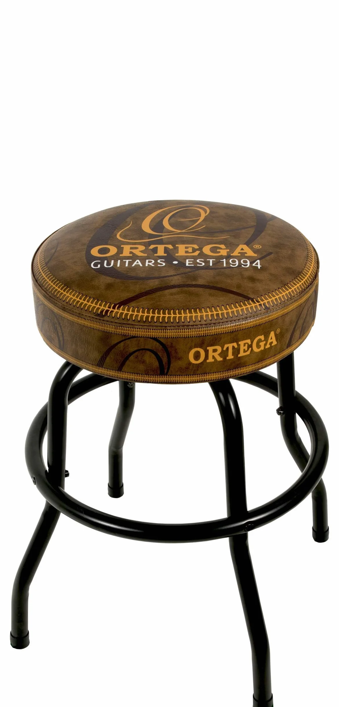 Ortega Guitars Wyściełany stołek sceniczny - na scenę, bar, studio, salon wystawowy - wysokość 61 cm - brązowy vintage (OBS24V2)