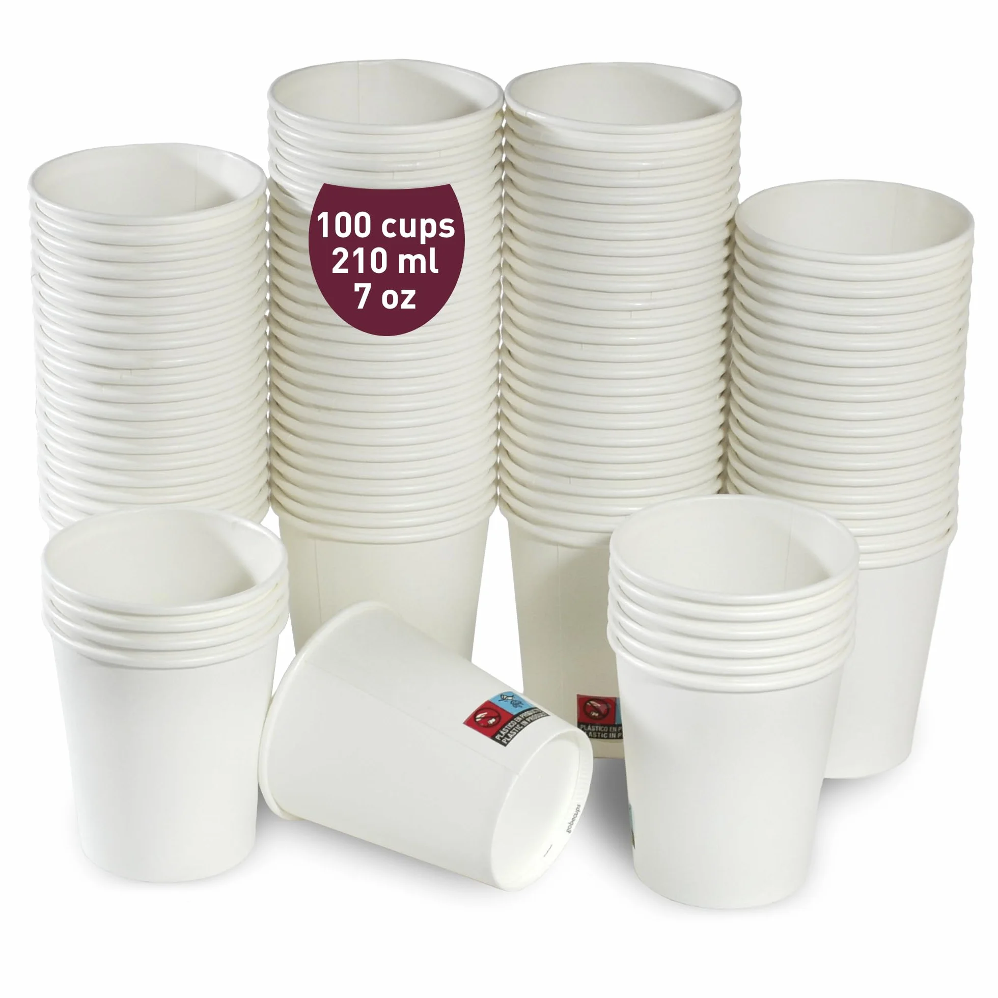 Papierowe kubki 200 ml 7 oz białe 100 sztuk do kawy