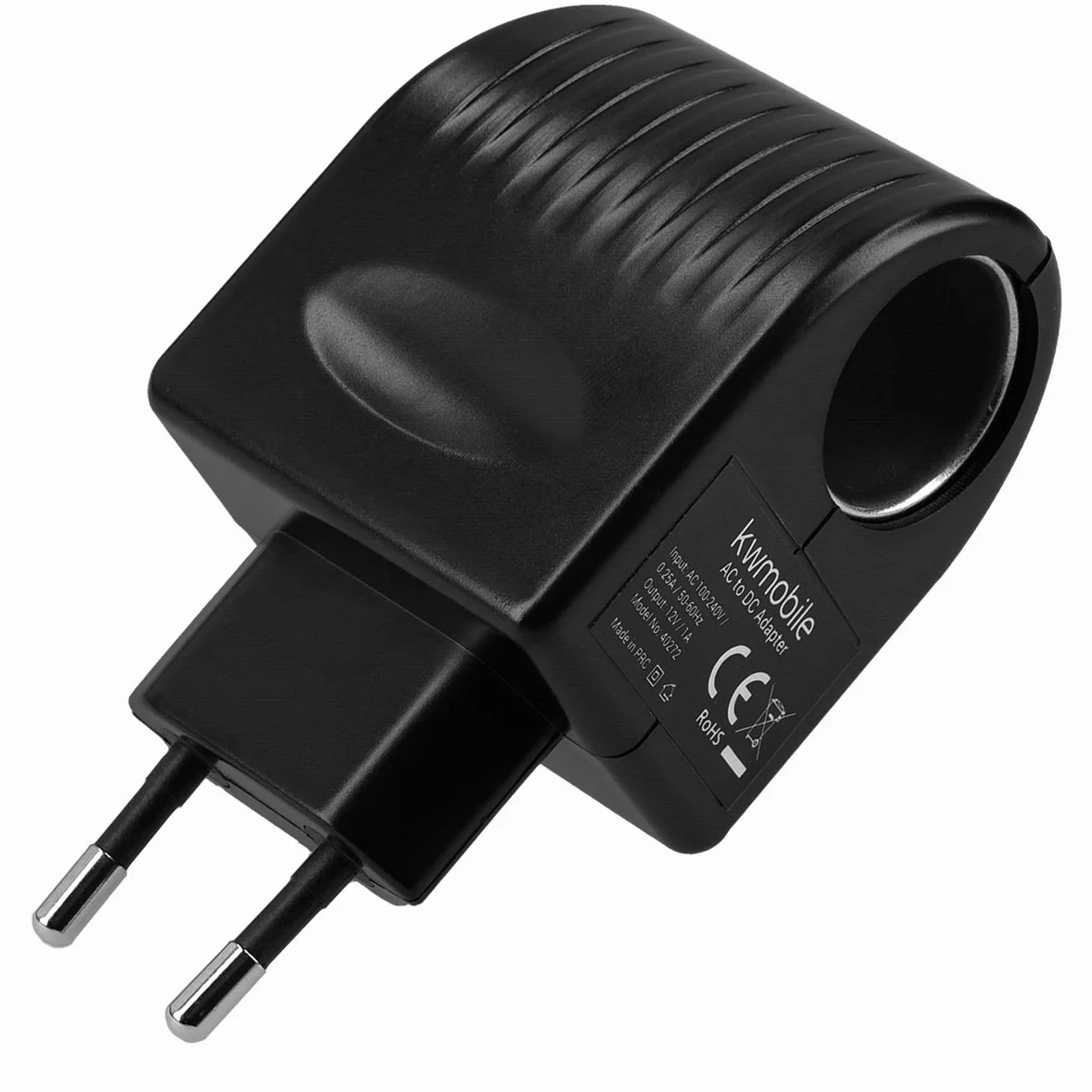 kwmobile Przetwornica napięcia 230 V na 12 V do przyczepy kempingowej – adapter do gniazda zapalniczki samochodowej – 1000 mA i maks. 12 W – adapter 230 V na 12 V