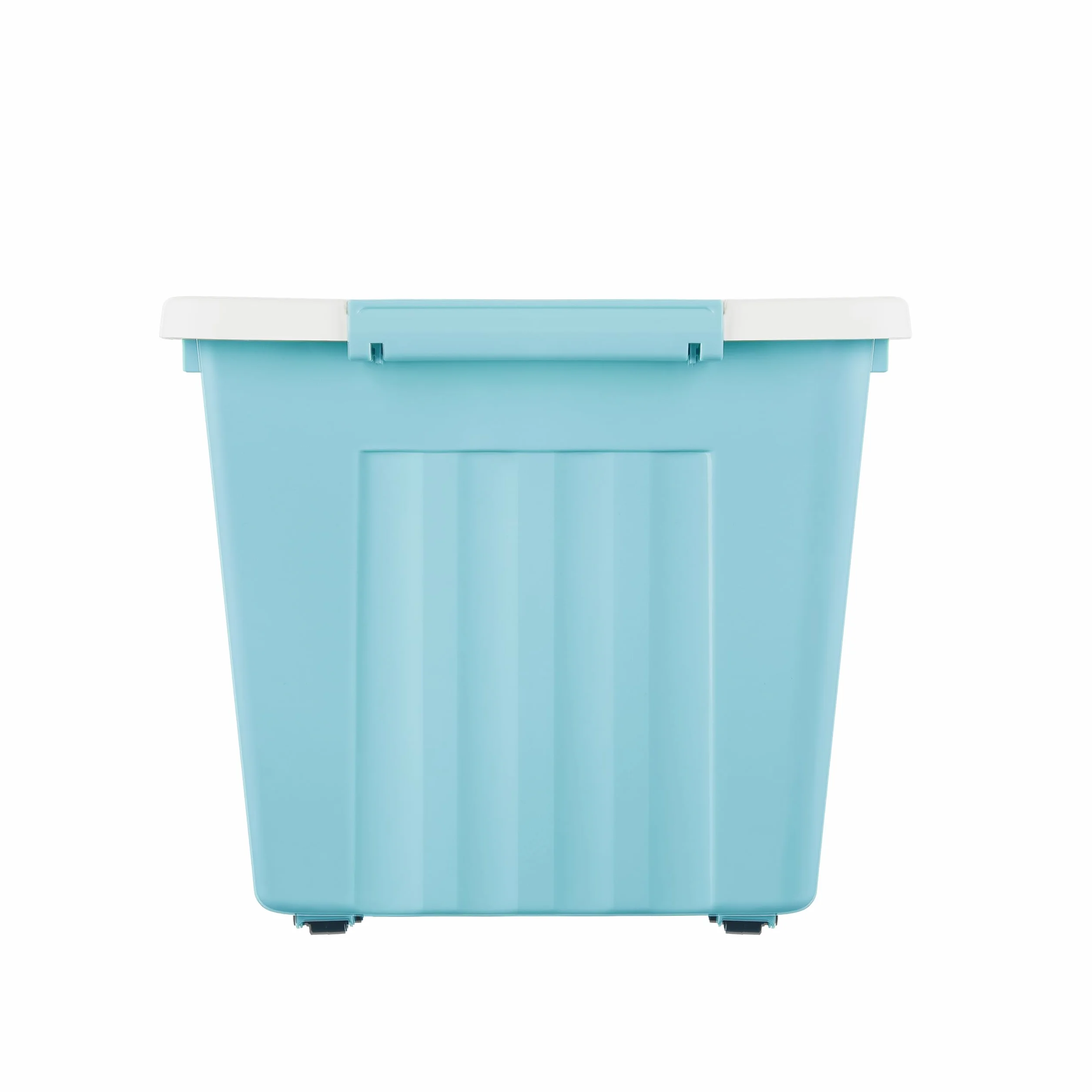 Cetomo 80 l x 3 pudełka do przechowywania z kółkami, plastikowe pudełko do przechowywania z pokrywką, klamry zatrzaskowe, zapięcie na zatrzask, możliwość układania w stos, zagnieżdżanie, trwały