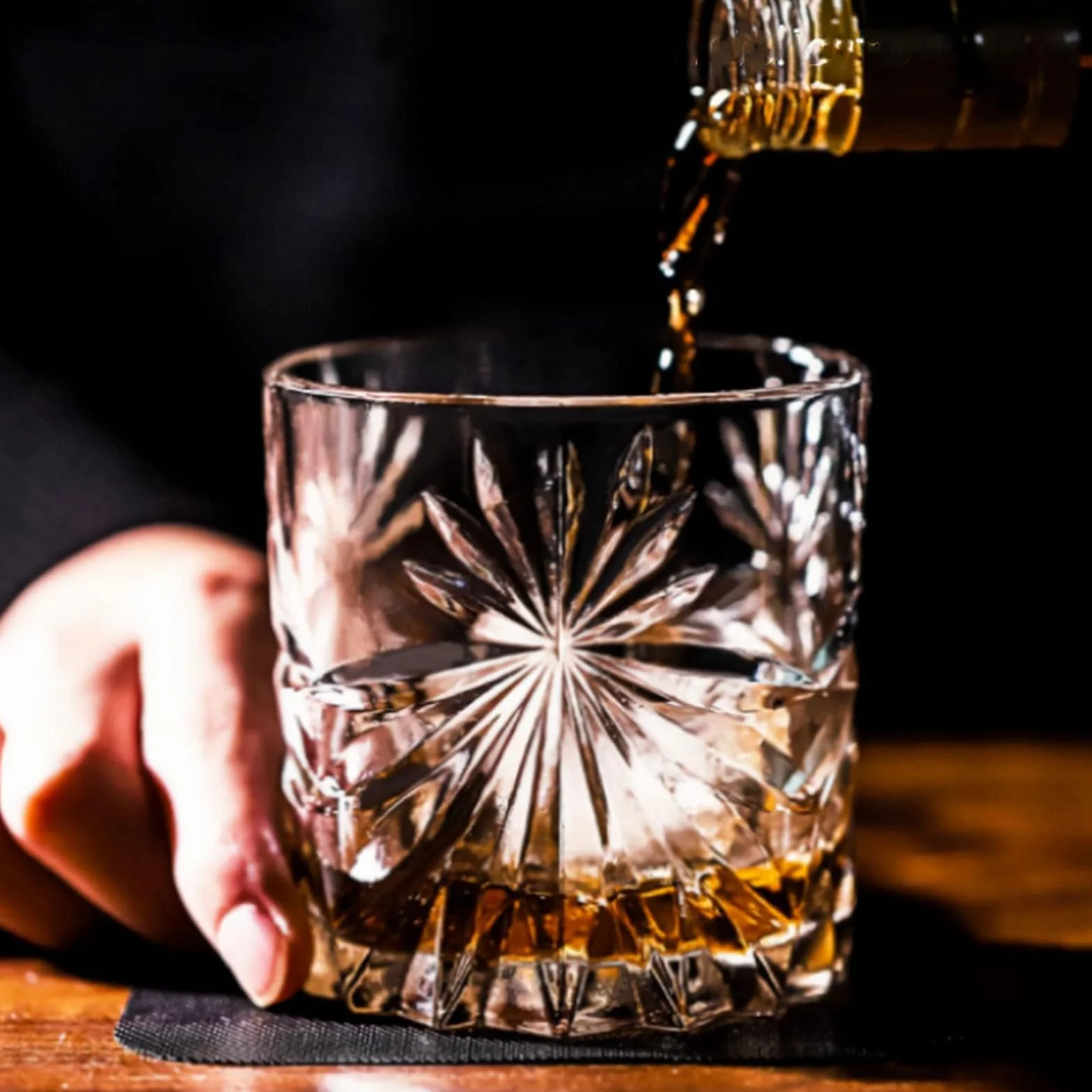 Bezołowiowe Kryształowe Kieliszki Do Whisky 2PCS Bourbon Szkocka Koniak