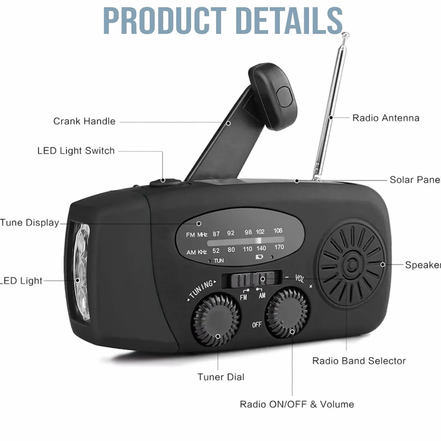 TECHNAXX Korb ręczny i solarny TX-238
