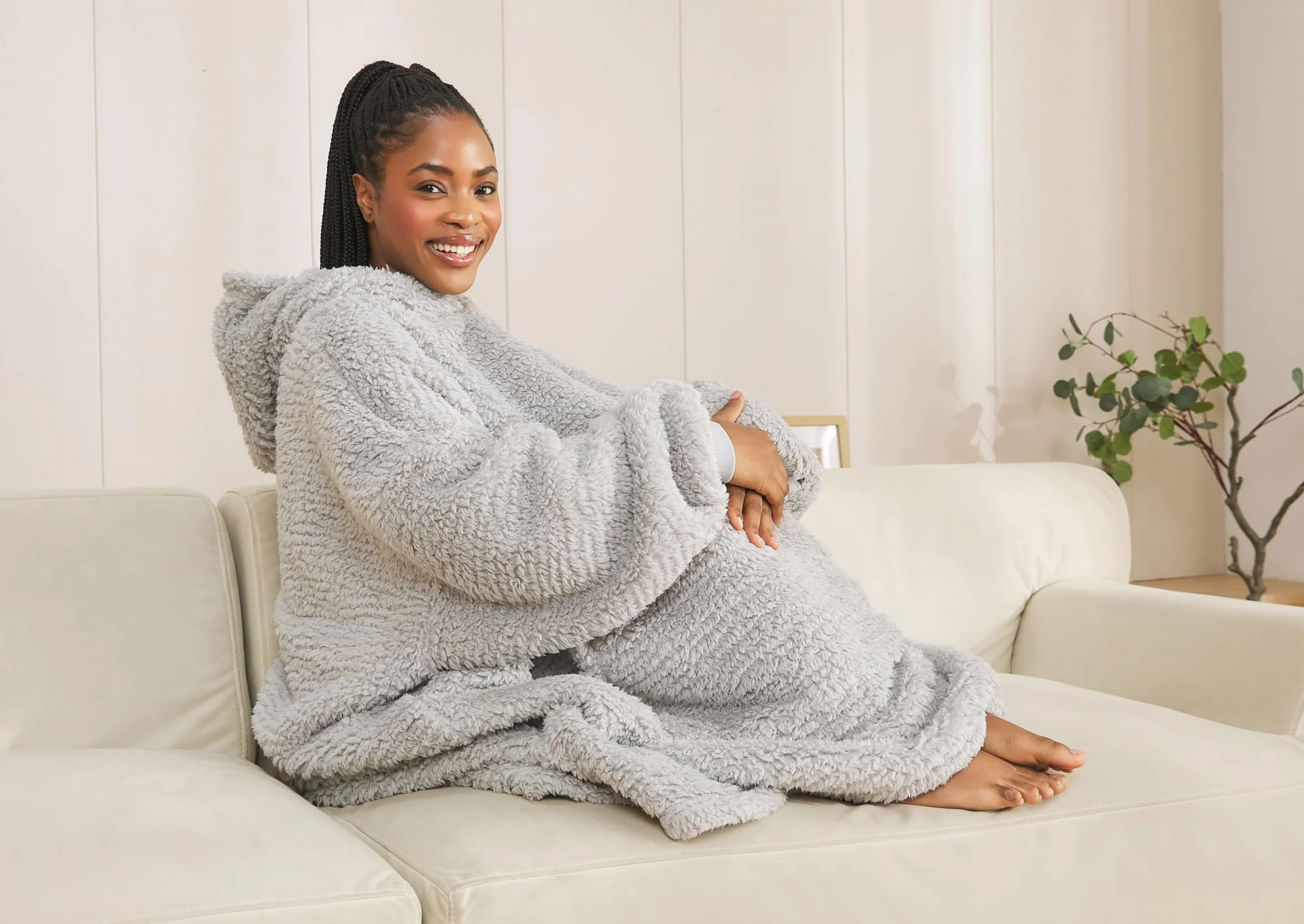 Koc do noszenia Sherpa bluza oversize dla dorosłych