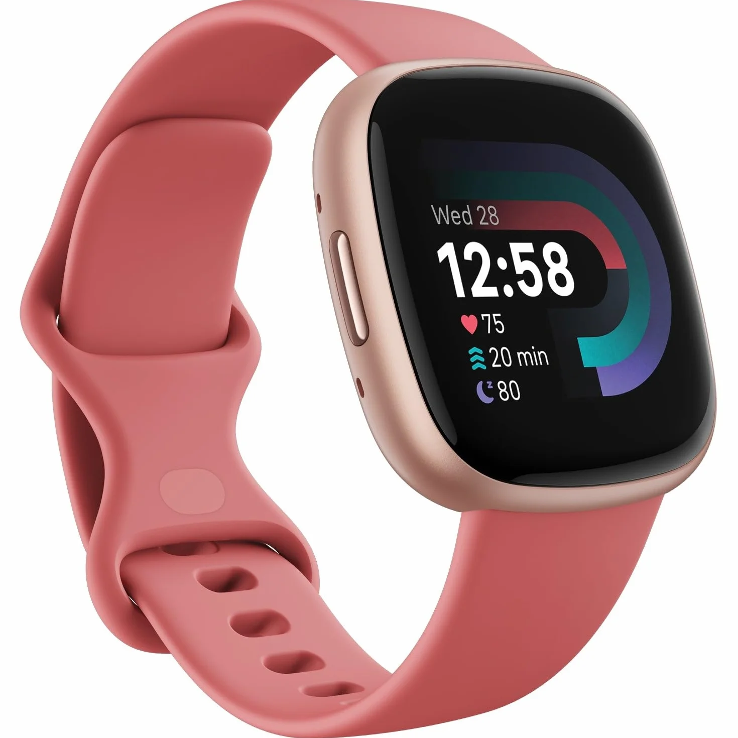 Fitbit Versa 4: Smartwatch aktywnosci fitness z wbudowanym systemem GPS, oraz z żywotnością baterii aż do 6 dni. Kompantybilny z systemem iOS & Android