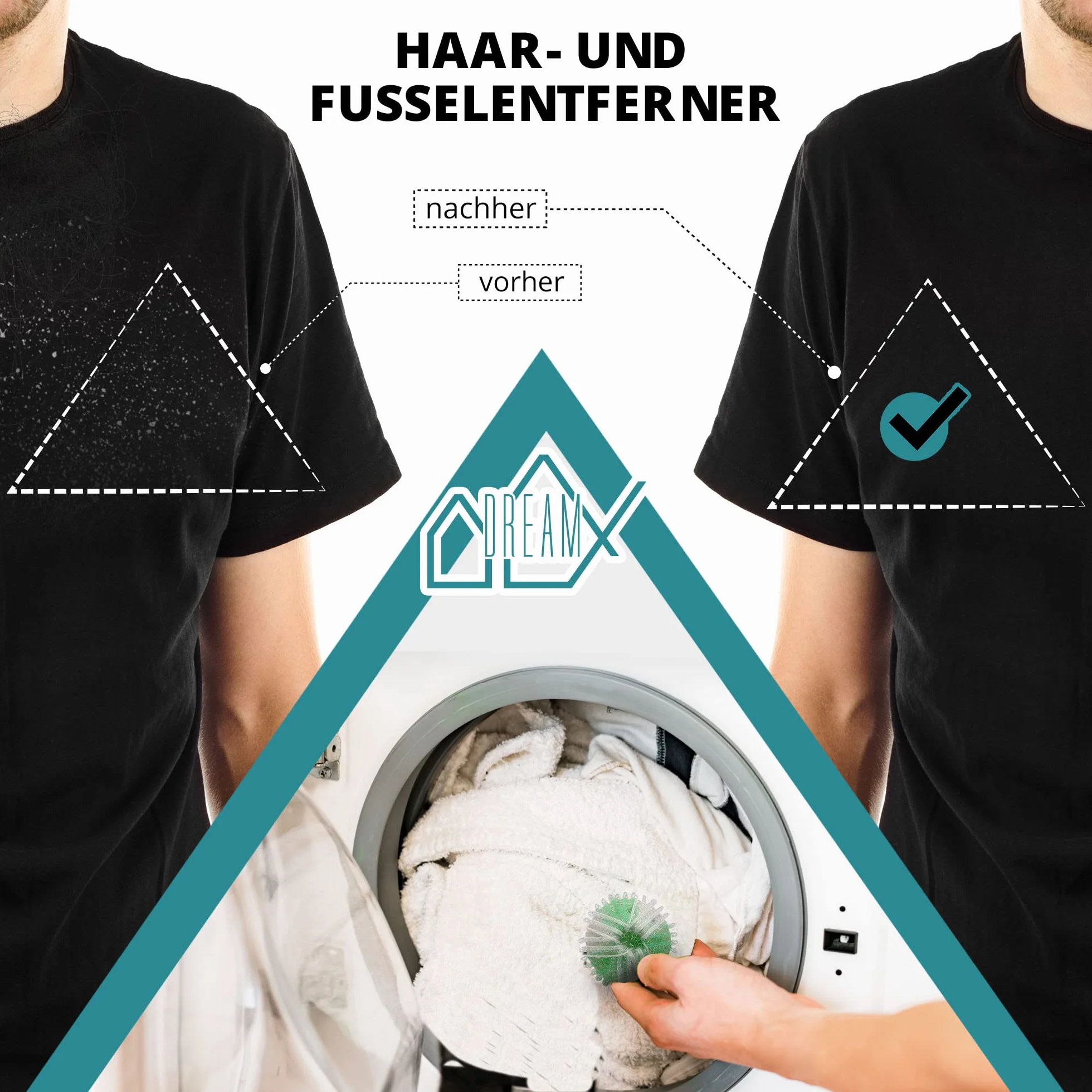 DreamX 8 kulek do prania łapacz sierści zwierząt usuwa włosy