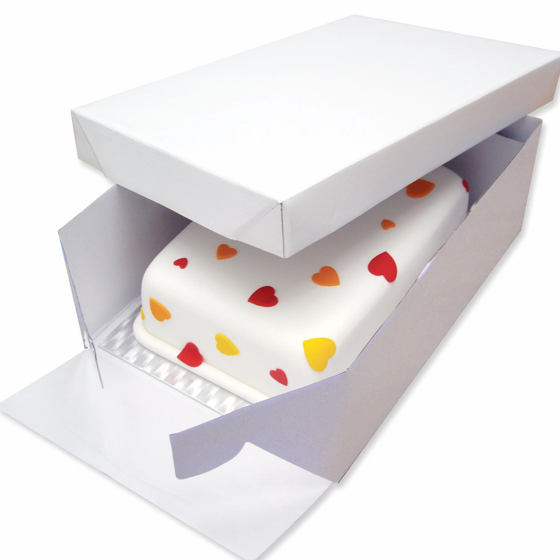 PME BCO896 Podłużna karta do ciasta i pudełko na ciasto, 43 x 33 cm, białe
