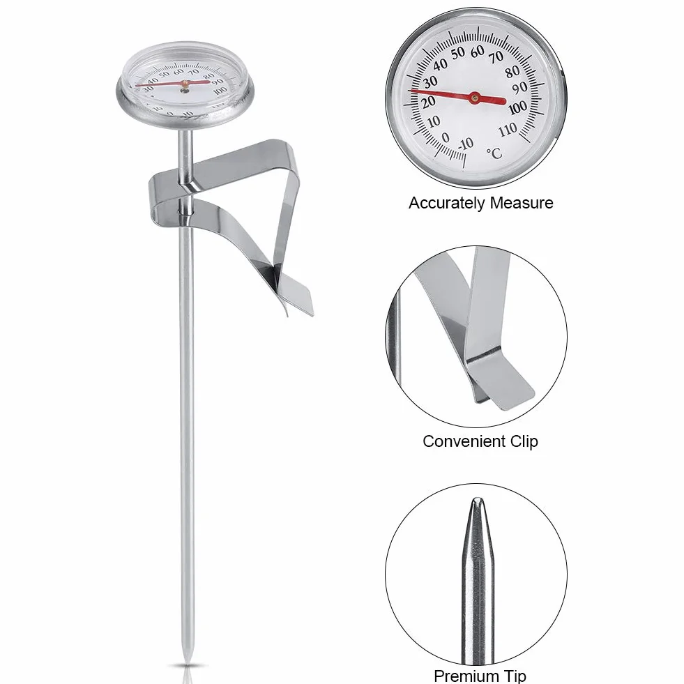 Termometr do mleka 1,2 cala ze stali nierdzewnej -10~110℃ z klipsem