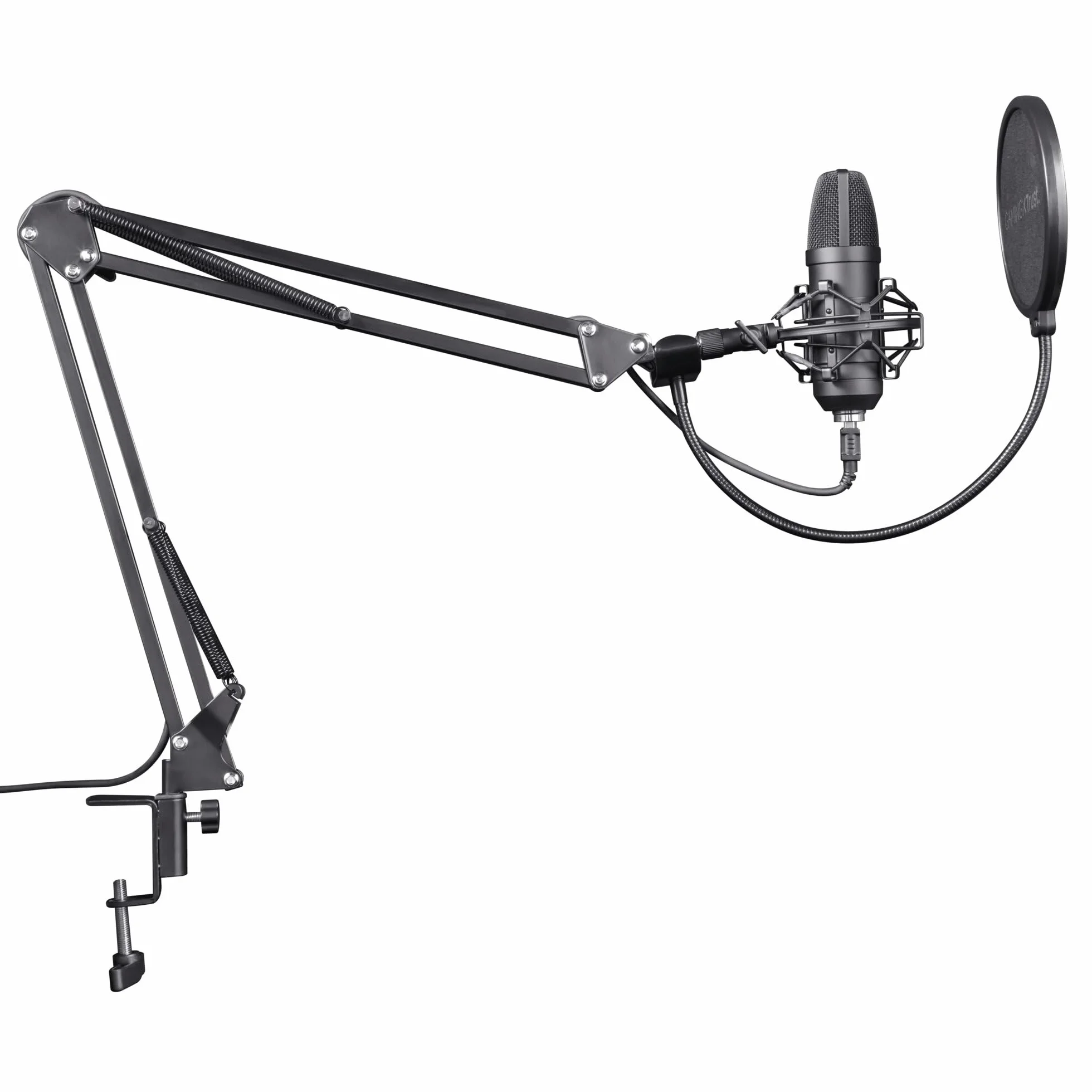 Trust Gaming GXT 252+ Emita Profesjonalny Mikrofon Studyjny USB z Ramieniem, Pop Filter, Kosz Antywibracyjny