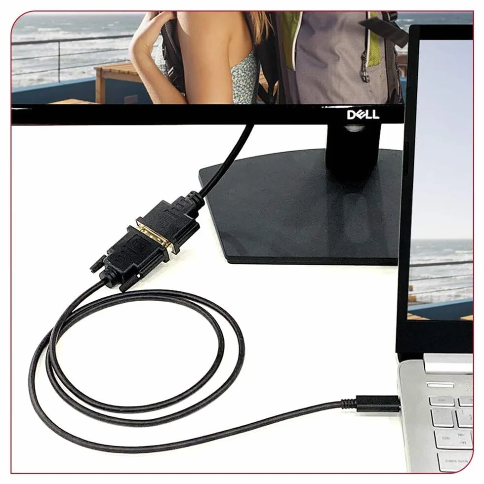 MMOBIEL Przejściówka z USB-C na DVI - Męska Przejściówka z USB-C na DVI-D Dual Link Kompatybilna z MacBook, iPad, Dell XPS itp. Kabla do Monitora, Telewizora, Projektora - 1080p Full HD 60Hz - 1,8 m