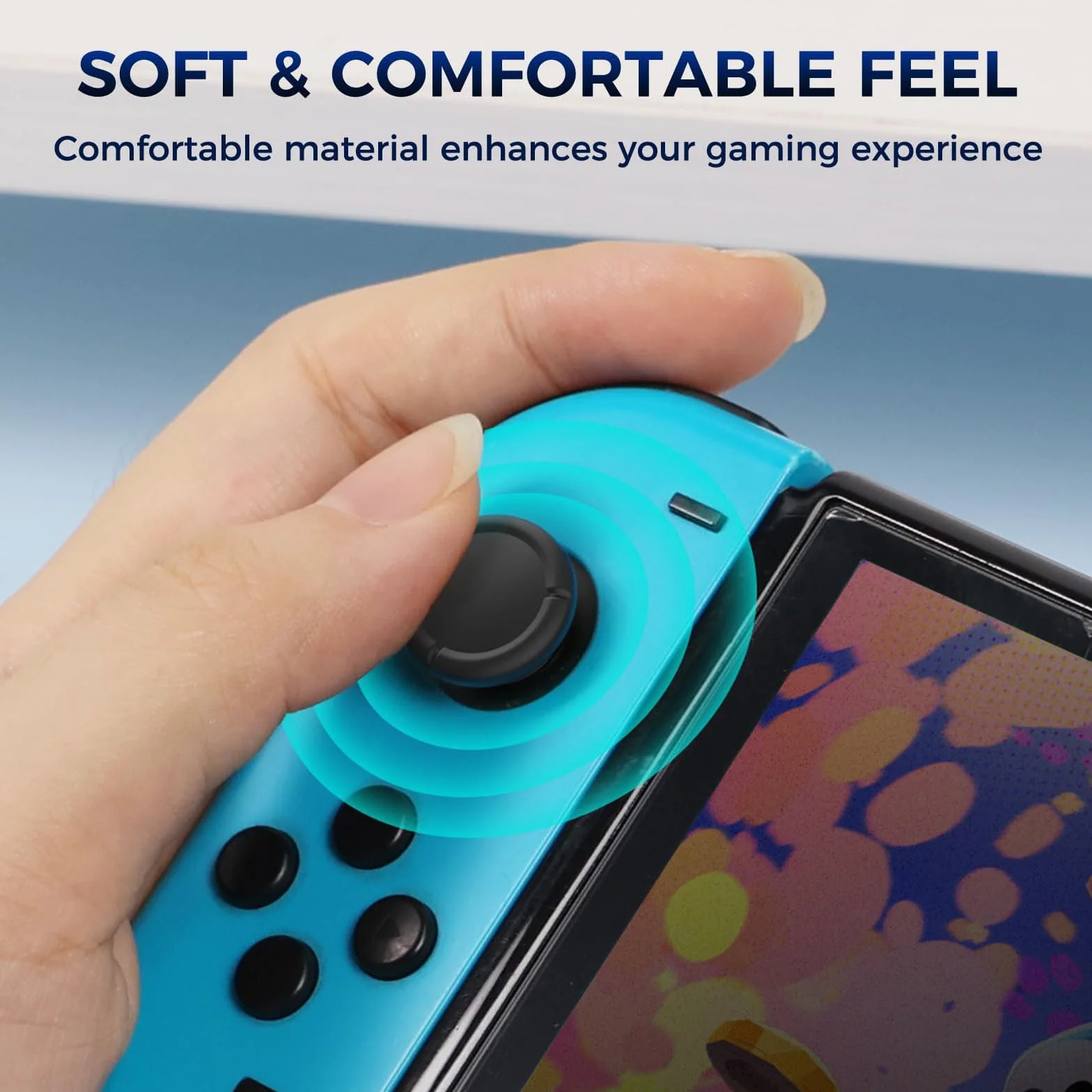 Zamienna nasadka do Switch/OLED/Lite, silikonowe nakładki joysticka, uchwyty na kciuki do przełącznika, protege (5 par, czarna)