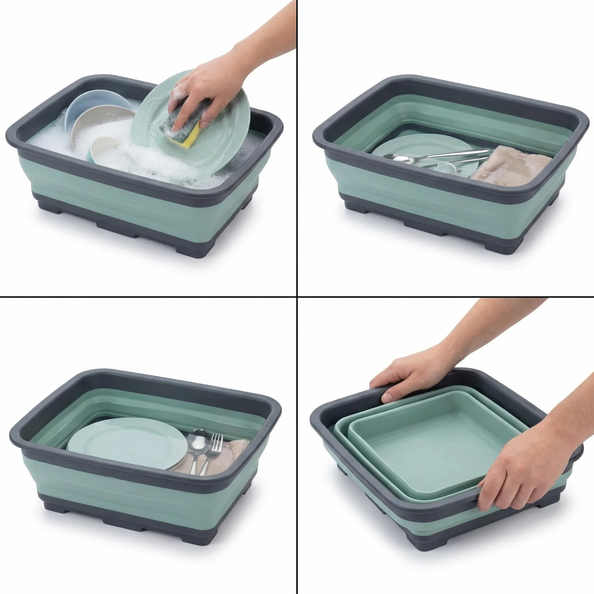 MIJOMA Składana miska do mycia 8 l 37 x 27 x 12 cm PP TPE kempingowa