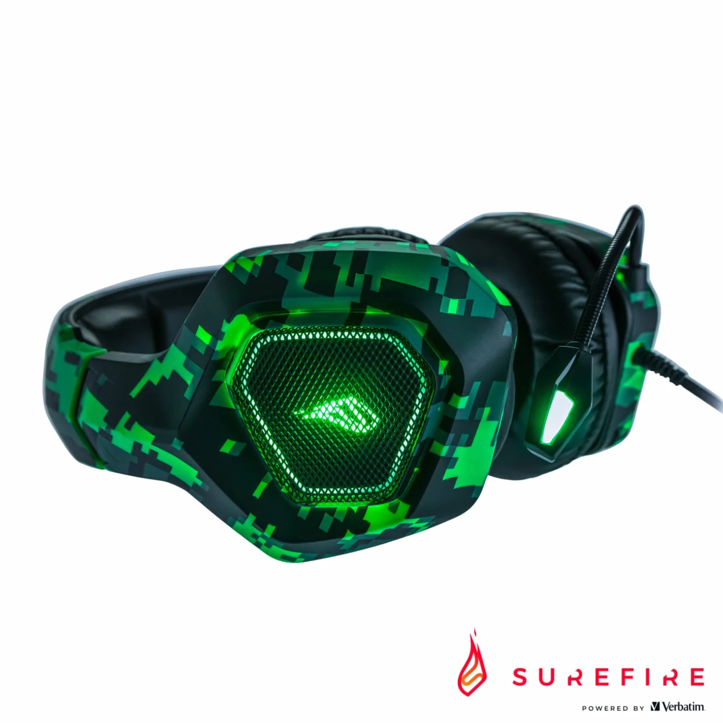 SureFire Skirmish Zestaw Słuchawkowy dla Graczy, do Komputera, PlayStation & Xbox, Słuchawki Gamingowe, 390 g, z Dźwiękiem Stereo 2.0 i Oświetleniem LED
