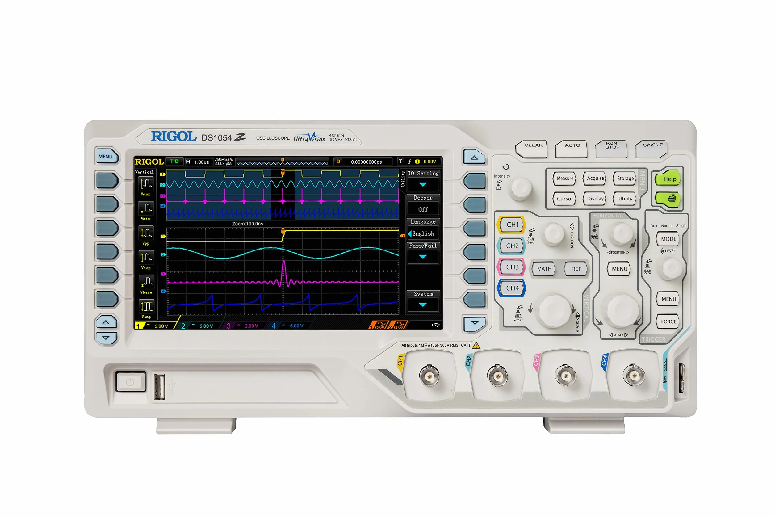 RIGOL DS1054Z Oscyloskop Cyfrowy 50MHz 4 Kanały 24Mpts 1G Sa/s