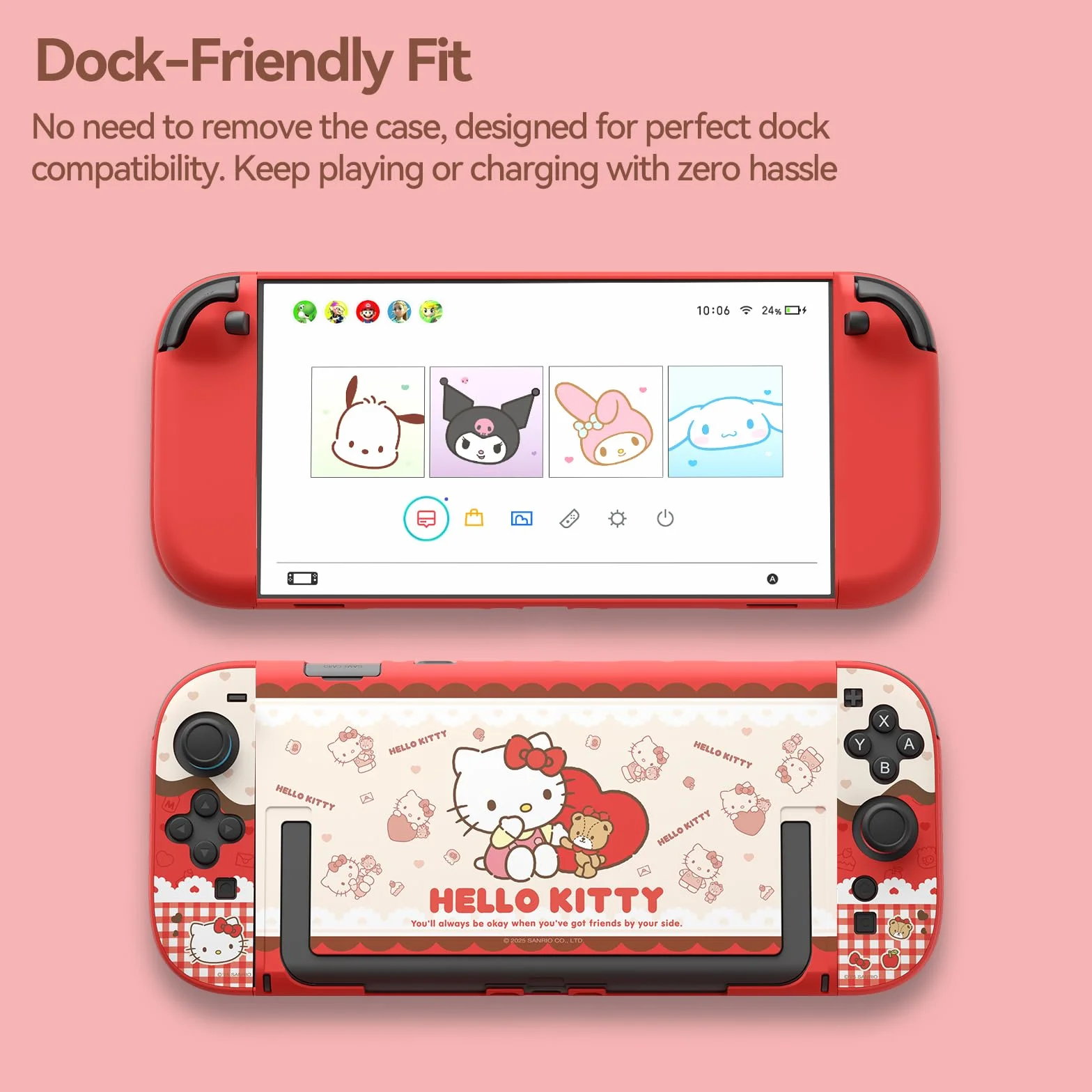 Kuitmor Etui dokowalne do Nintendo Switch 2 2025, smukła twarda obudowa ochronna PC kompatybilna z akcesoriami Switch 2 - HLK