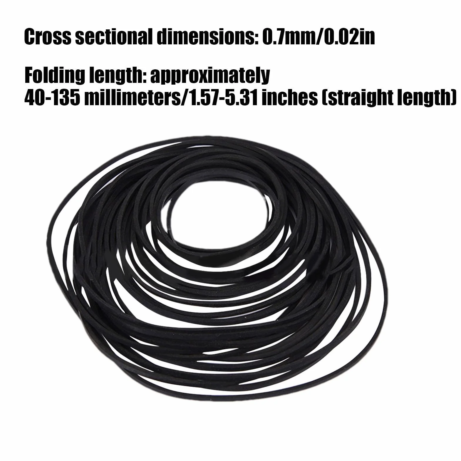 Cassette Tape Player Belts, 30X Hybrid Cassette Player Belts, Rubber Treadle Sewing Machine Belt, Hybrid Cassette Belt, Mixed Square Cassette Tape Belt, Easy To Use, Portable for Recorders